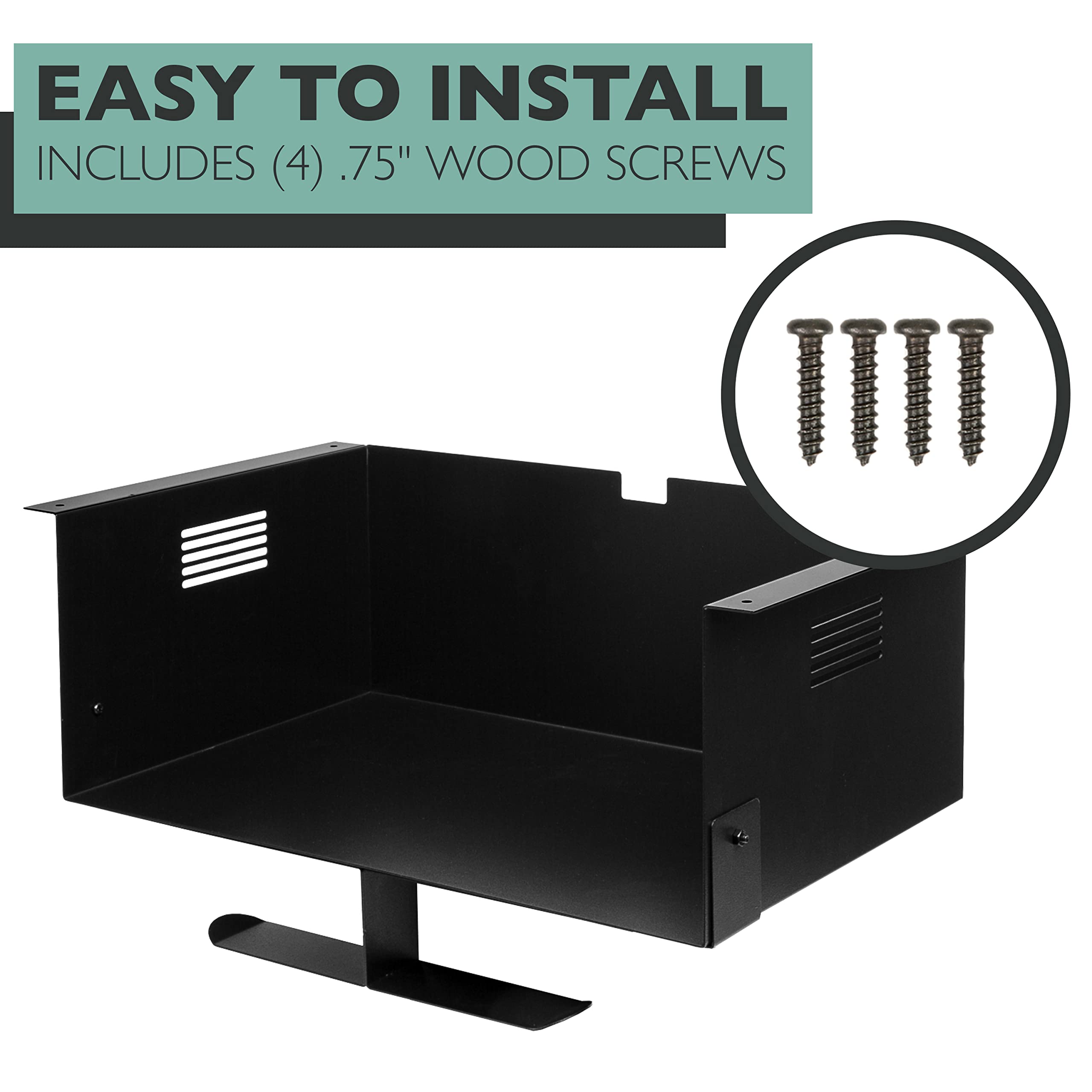 Ilyapa Under Desk CPU Mount - Heavy Duty Steel Computer Holder with Ventilation for Home Office & Gaming Setup | Compatible with Xbox, PlayStation, PS5, Wii | Space-Saving Storage Solution for Desktops, Consoles & Headphones (6 x 15 x 10 Inches) - Perfect for Compact Workspaces & Gaming Stations