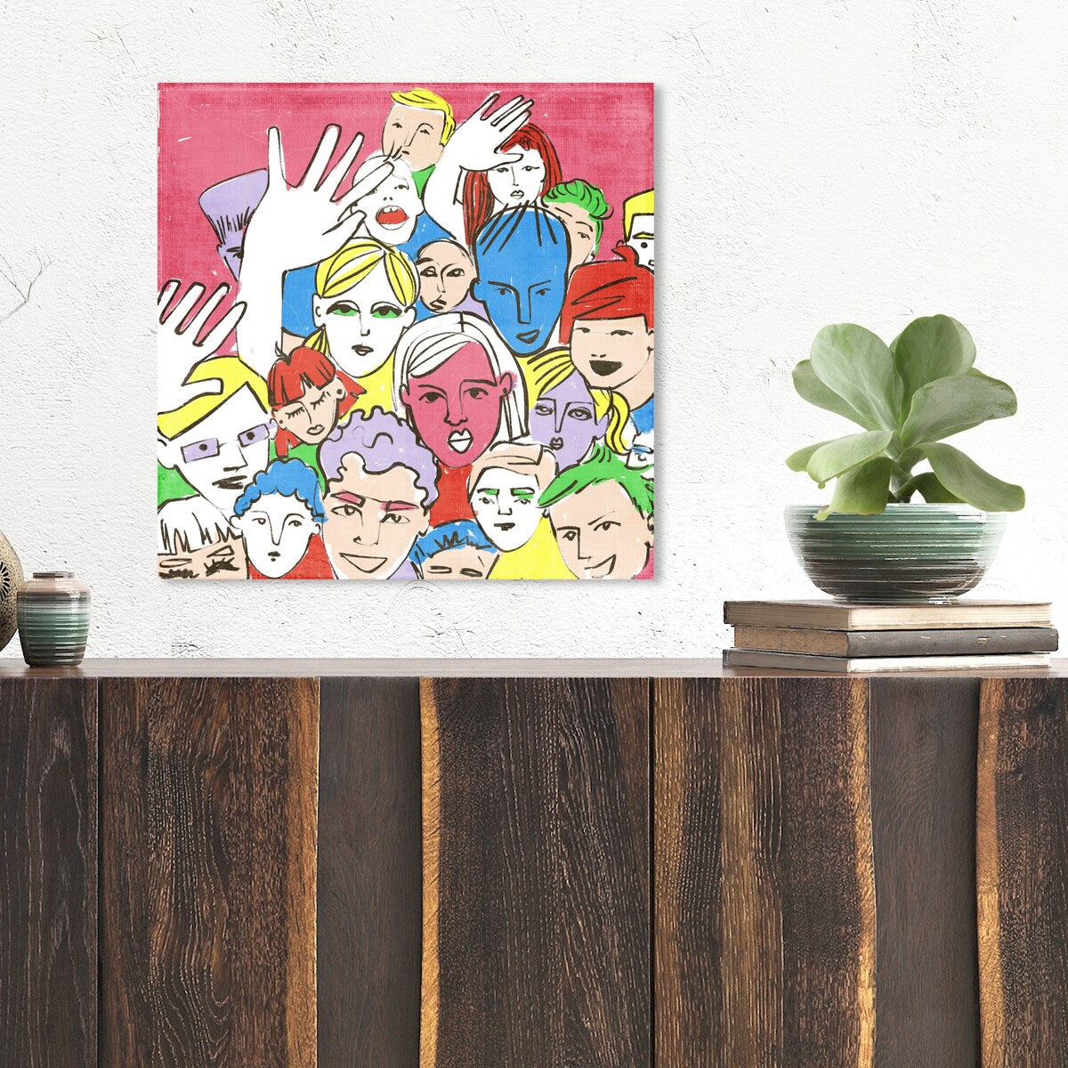 Modern Pink Canvas Wall Art Print - Concert Theme Decor for Living Room, Bedroom & Office | Music Lover Gift, Home Aesthetic
