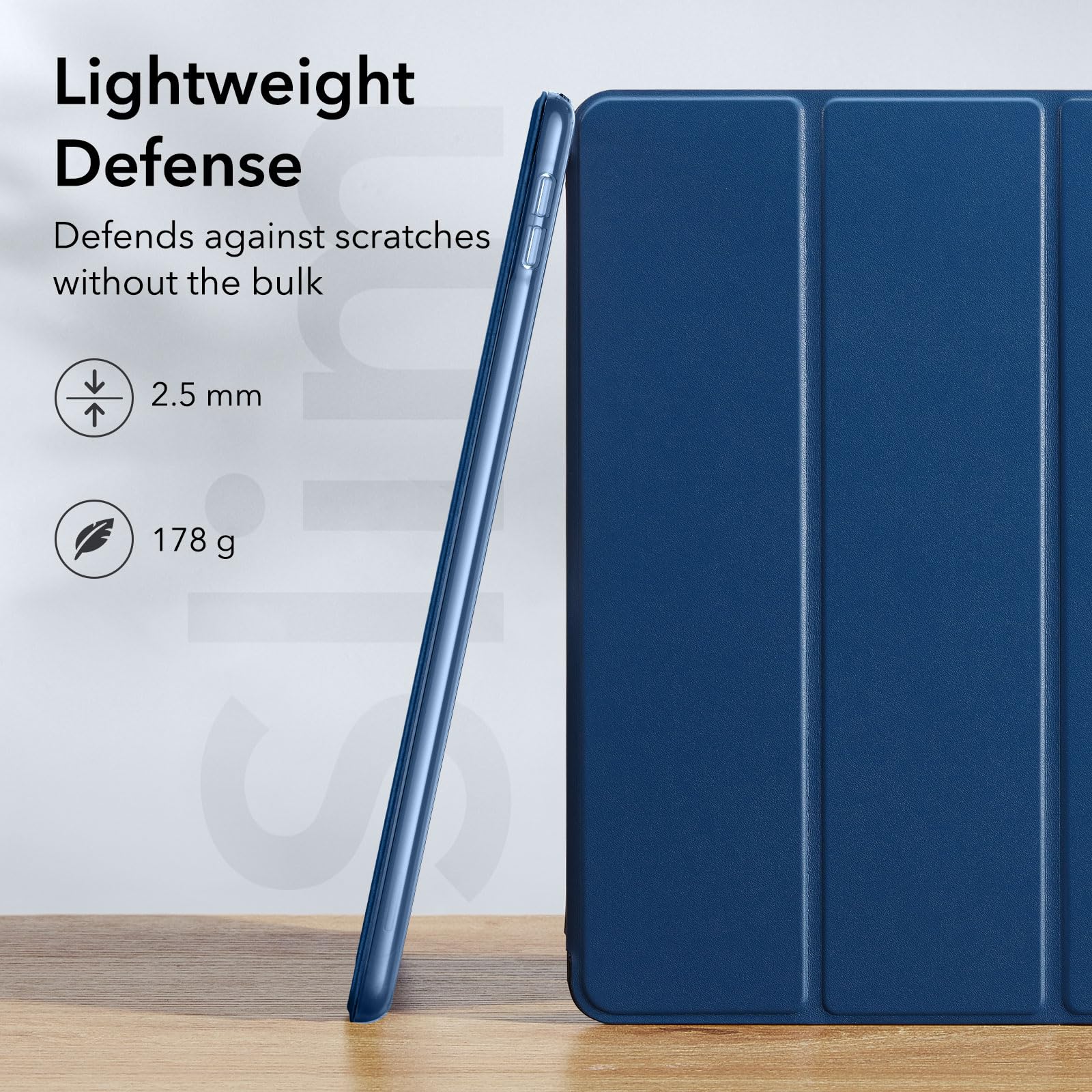 ESR Ascend Series iPad Case for 10.2 Inch iPad 7th/8th/9th Generation (2019/2020/2021) - Lightweight Hard Cover with Auto Sleep/Wake Function - Perfect for School, Work & Travel - Blue
