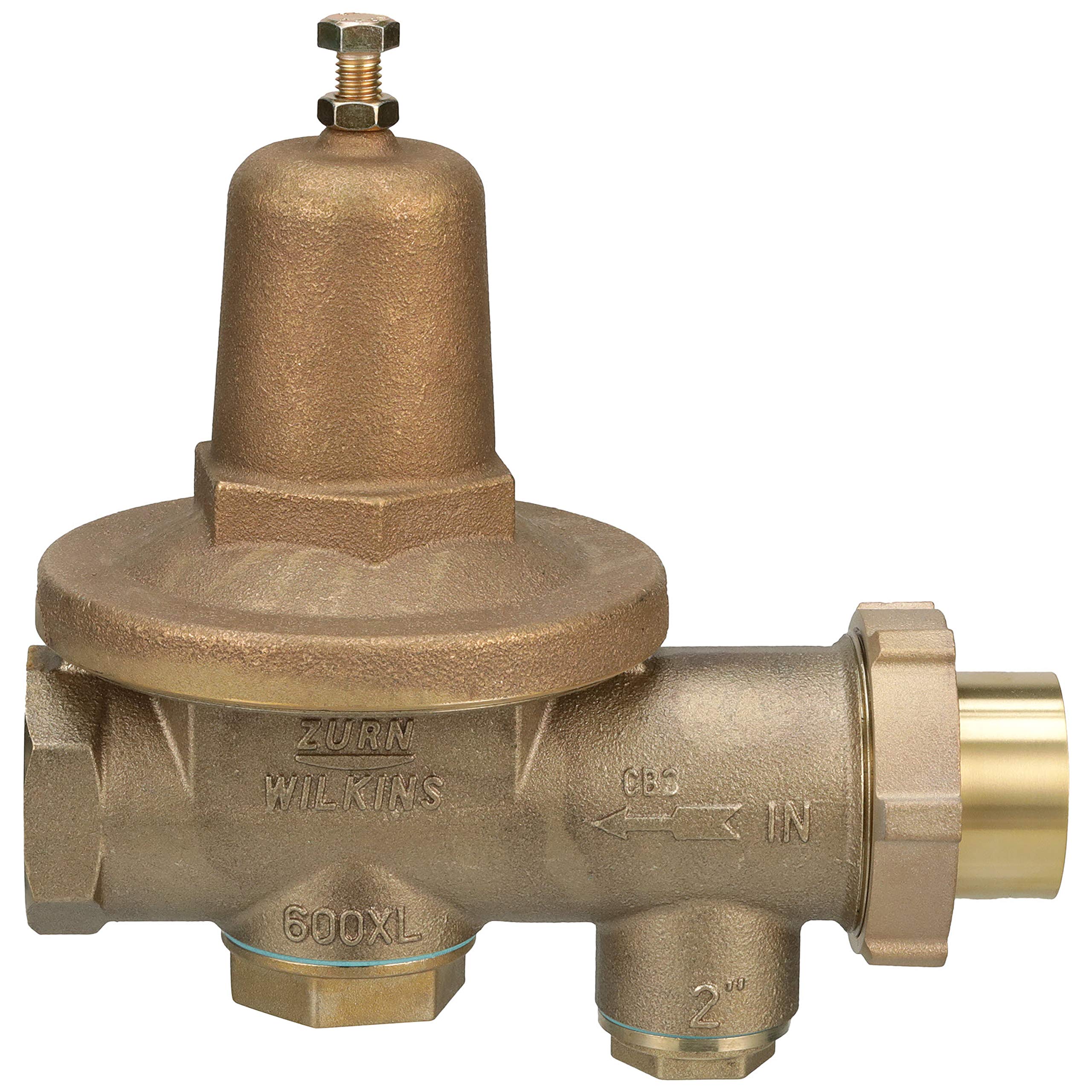 Zurn Wilkins 2 Inch 600XL Pressure Reducing Valve with Copper/Sweat Connection - Ideal for Residential and Commercial Water Pressure Regulation