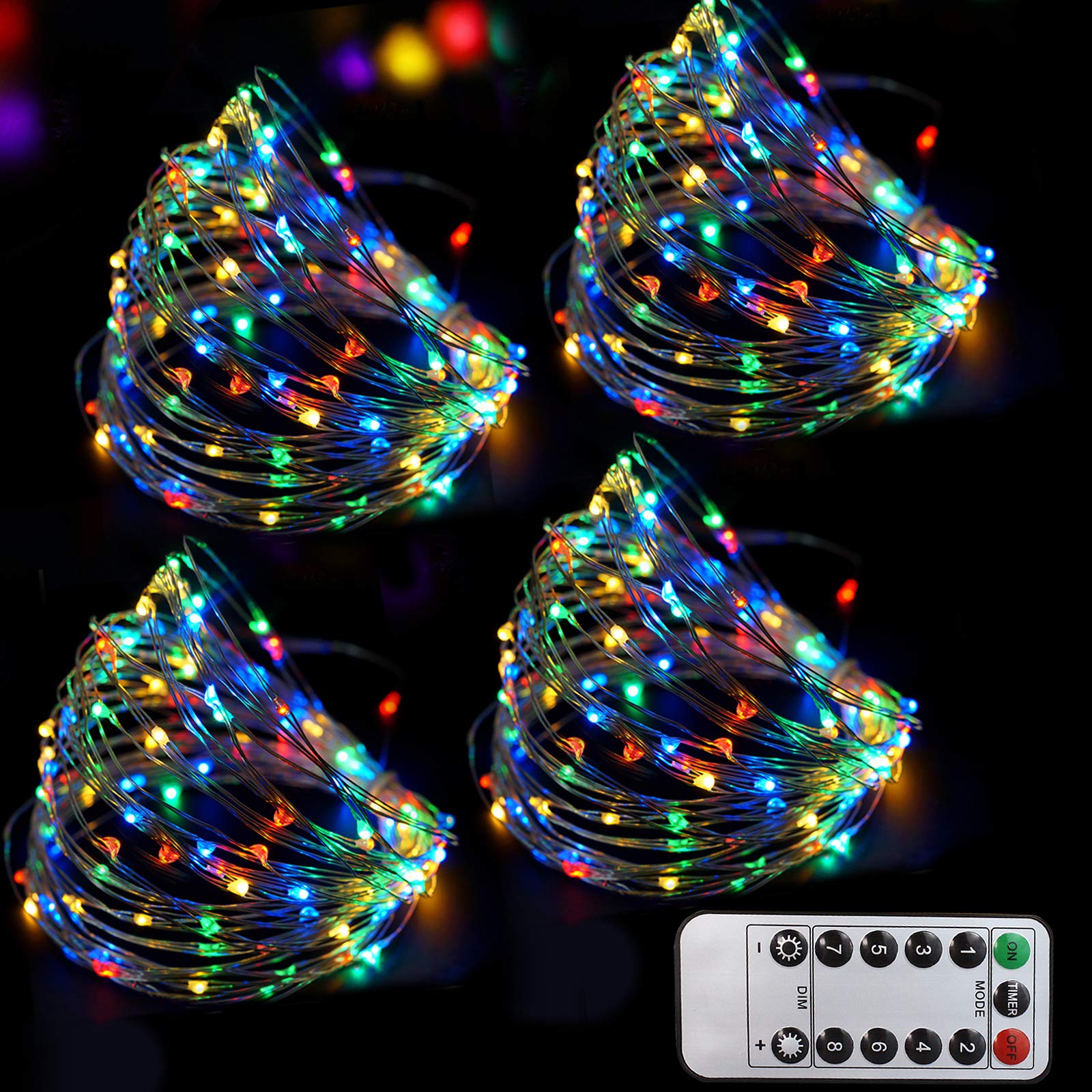 Bright Zeal 66 Ft 200 LED Christmas Lights - 8 Modes Multicolor Fairy String Lights with Remote Control, Battery Operated, Waterproof for Outdoor Holiday Decorations - Perfect for Christmas Tree, Garden, Patio, and Party Decor