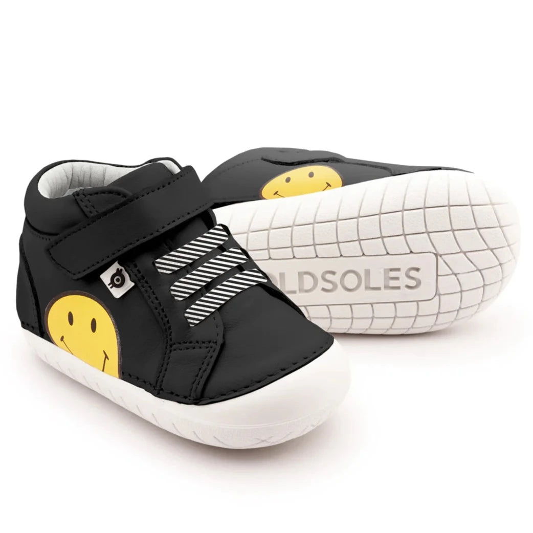 Old Soles Kids' 4093 Smiley Pave Casual Sneakers - Black | Comfortable & Stylish School Shoes for Boys & Girls | Perfect for Playground, School & Everyday Wear