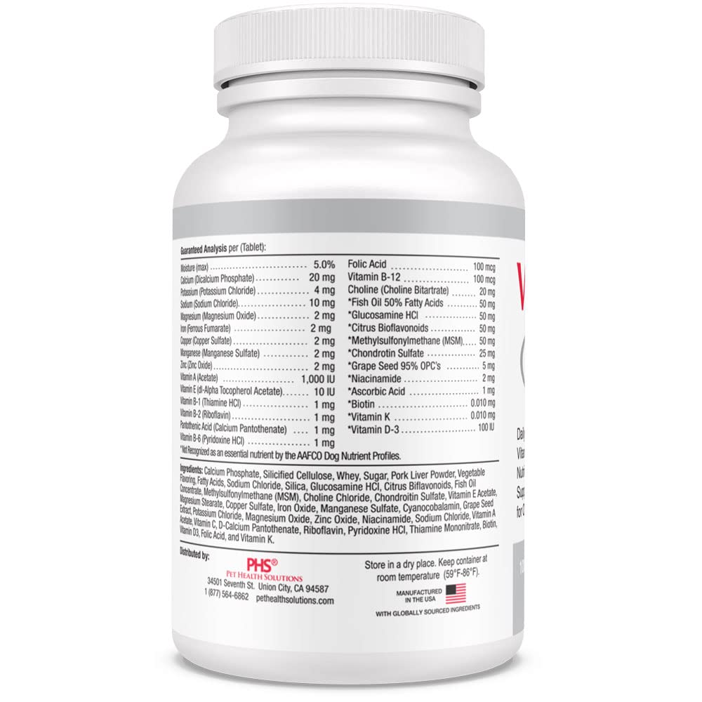 Silver Senior Dog Supplement - Vitamins, Minerals & Nutrients for Healthy Bones, Joints, Energy & Immune Support - 100 Chewable Tablets - Ideal for Aging Dogs' Daily Wellness Routine