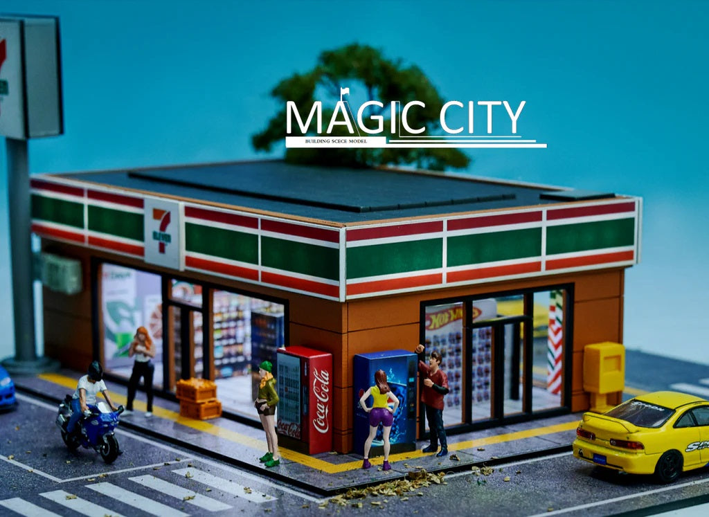1:64 Japanese Supermarket Diorama Model - Miniature Toy Car Display Scene for Collectors & Hobbyists - Perfect for Model Train Layouts, Diorama Projects & Anime Figure Displays
