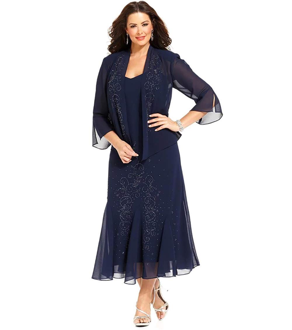 Elegant Mother of The Bride Dresses with Lace Jacket - Women's Formal Evening Gowns for Wedding Guest & Special Occasions | Perfect for Church Ceremonies, Receptions & Black Tie Events