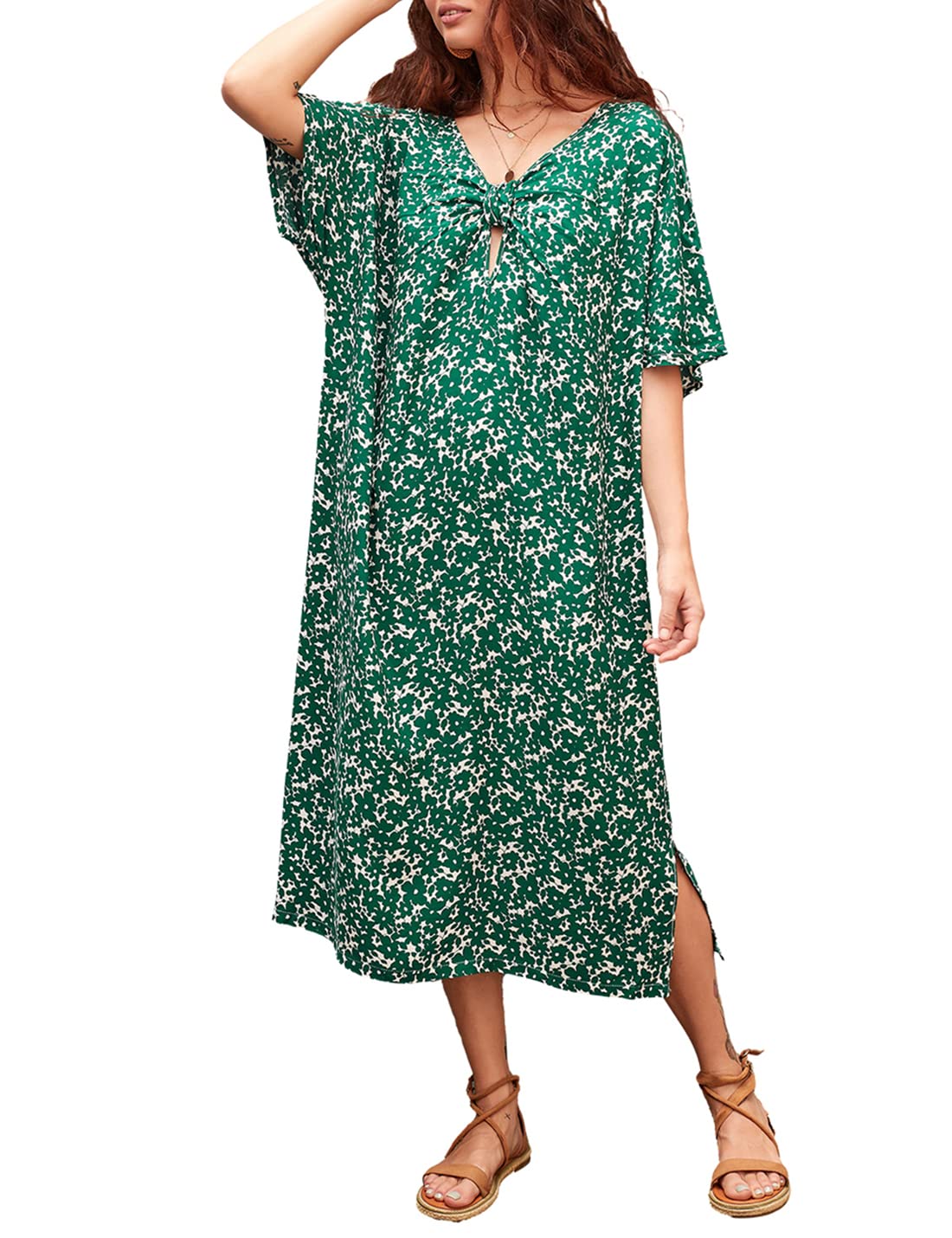 AILUNSNIKA Women's Beach Cover Up - Long Turkish Kaftan Dress for Swimwear, Bikini & Poolside | Perfect for Beach Vacation, Resort Wear & Summer Outfits