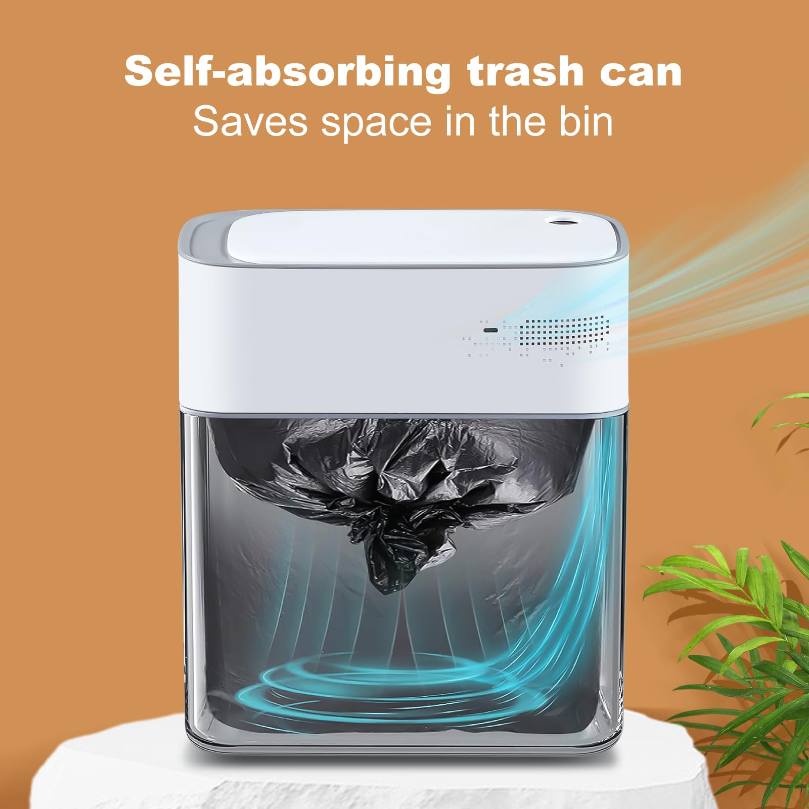 MOPUP 3.5 Gallon Touchless Bathroom Trash Can - Waterproof Motion Sensor Garbage Bin for Bedroom, Office, Kitchen & Living Room | Slim Plastic Narrow Design | Dogproof Small Trash Can (White) - Perfect for Modern Homes, Apartments & Pet-Friendly Spaces