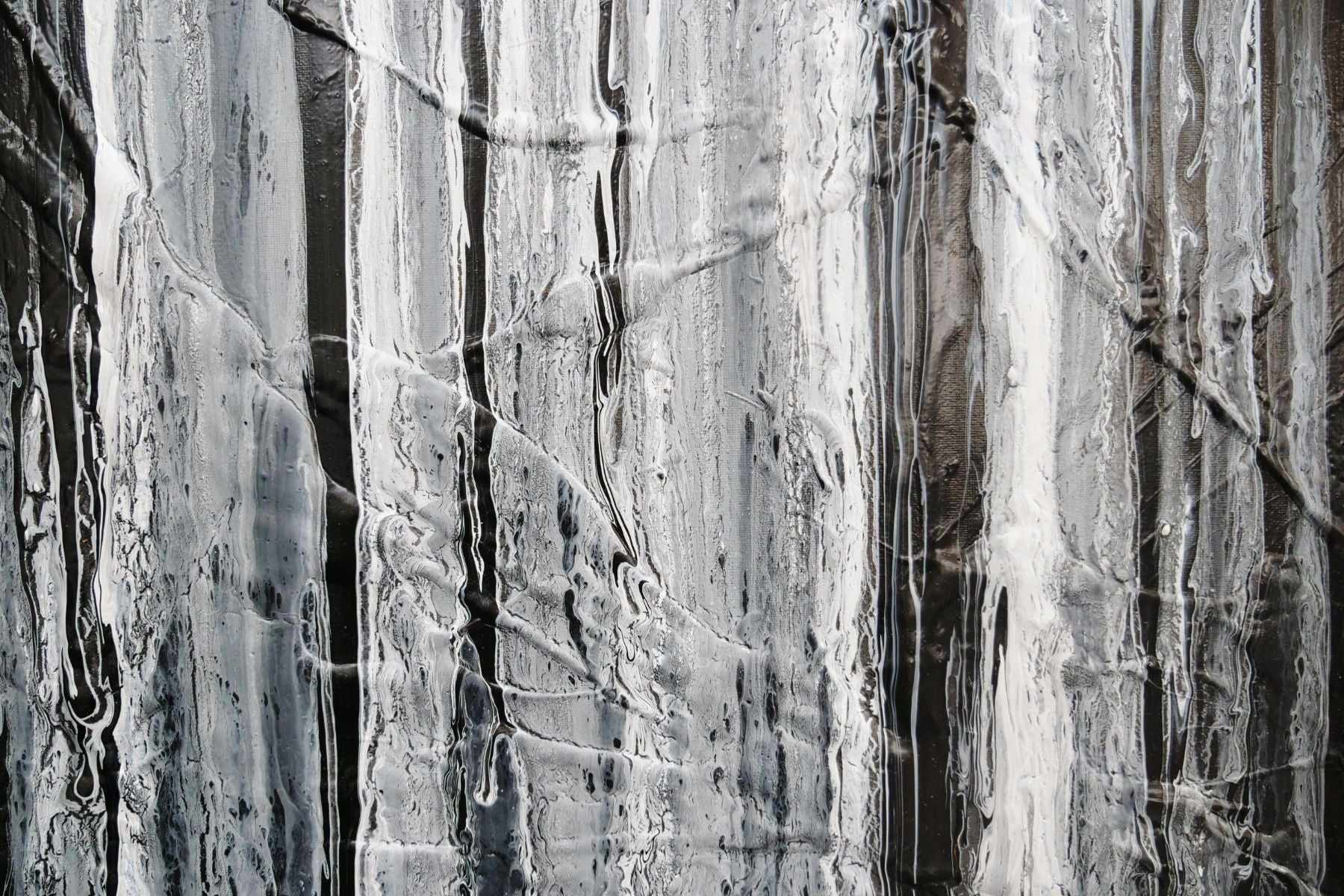 Lucid Jellyfish 120cm x 100cm Black White Grey Textured Abstract Canvas Wall Art - Modern Home Decor for Living Room, Bedroom & Office
