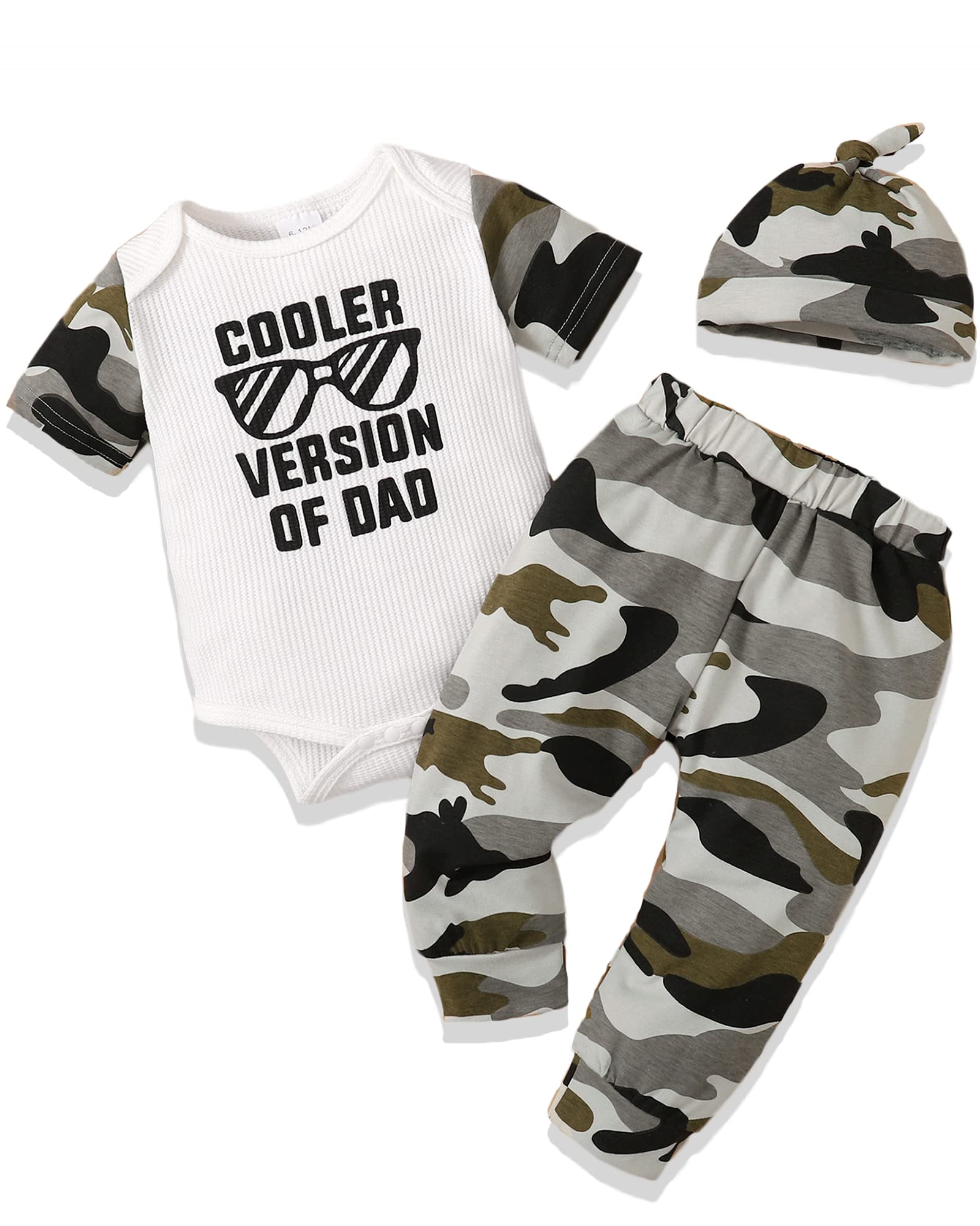 NZRVAWS Baby Boy Clothes Set - Newborn Letter Print Romper with Long Pants & Hat (3PC) | Soft Cotton Infant Outfit for 0-24 Months | Perfect for Photoshoots, Playdates & Special Occasions