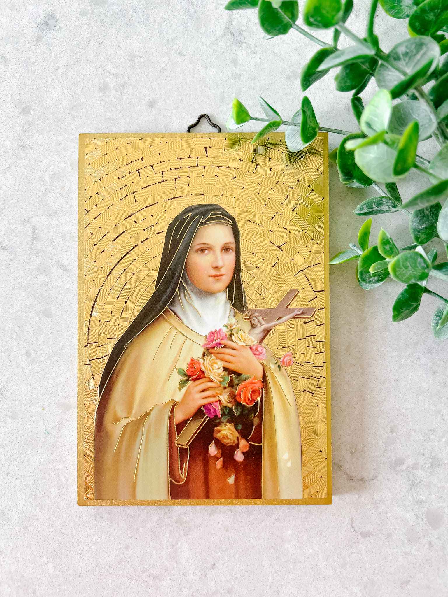 St. Therese of Lisieux Plaque - Small Religious Wall Decor for Home, Church & Prayer Room - Perfect for Catholic Gifts & Devotional Spaces
