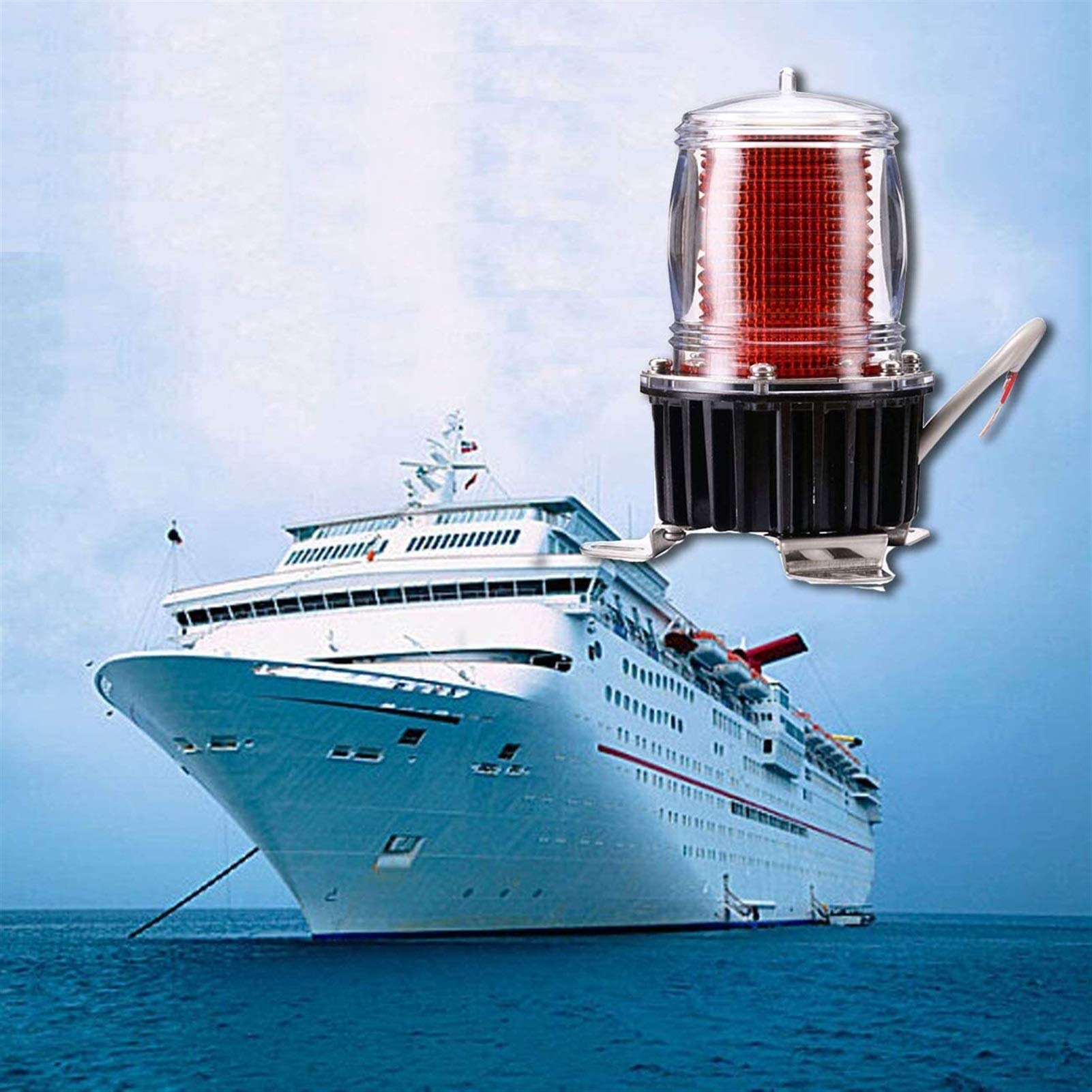 MARHD 12W LED Marine Mast Light - 360° Port & Starboard Navigation Light with Anchored Signal | Waterproof Boat Deck Light for Sailboats, Yachts, Fishing Vessels | Perfect for Night Sailing, Docking & Offshore Safety