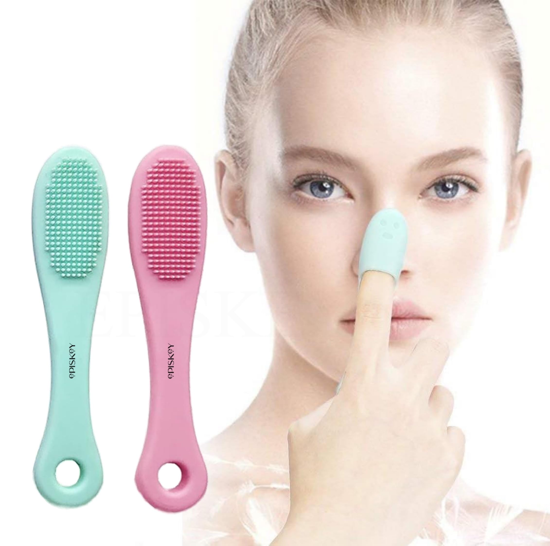 Episkey 2 Pack Silicone Face Cleansing Brush - Blackhead & Pore Remover Tool for Nose, Facial Skin Massage & Exfoliation - Perfect for Daily Skincare Routine & Spa Treatments
