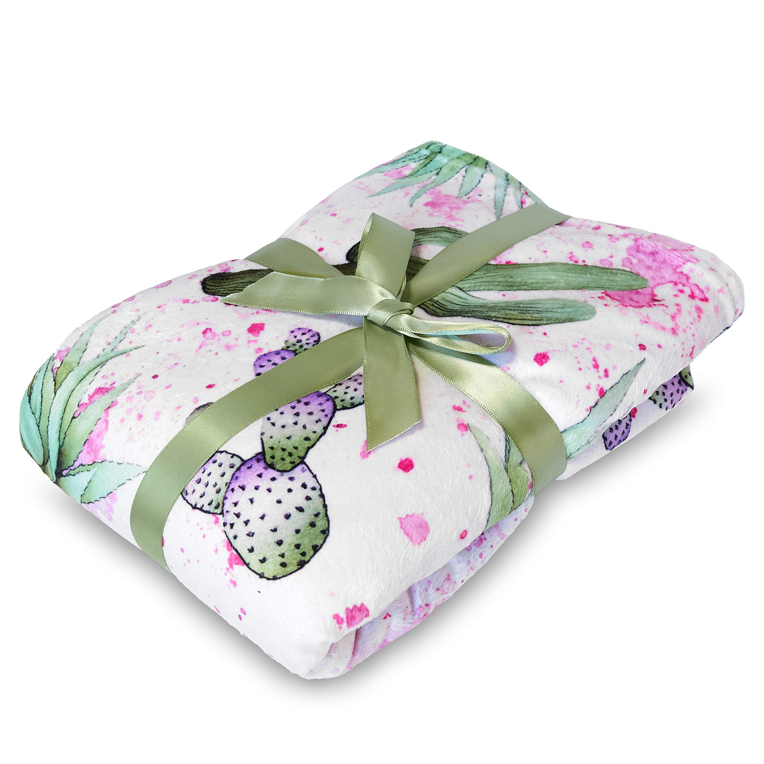 Jaxson's World Soft Watercolor Cactus Baby Blanket - 30x40 Inch Breathable Cotton Nursery Blanket for Boys & Girls - Perfect for Southwest Nursery Decor, Baby Showers & Newborn Photography Backdrops