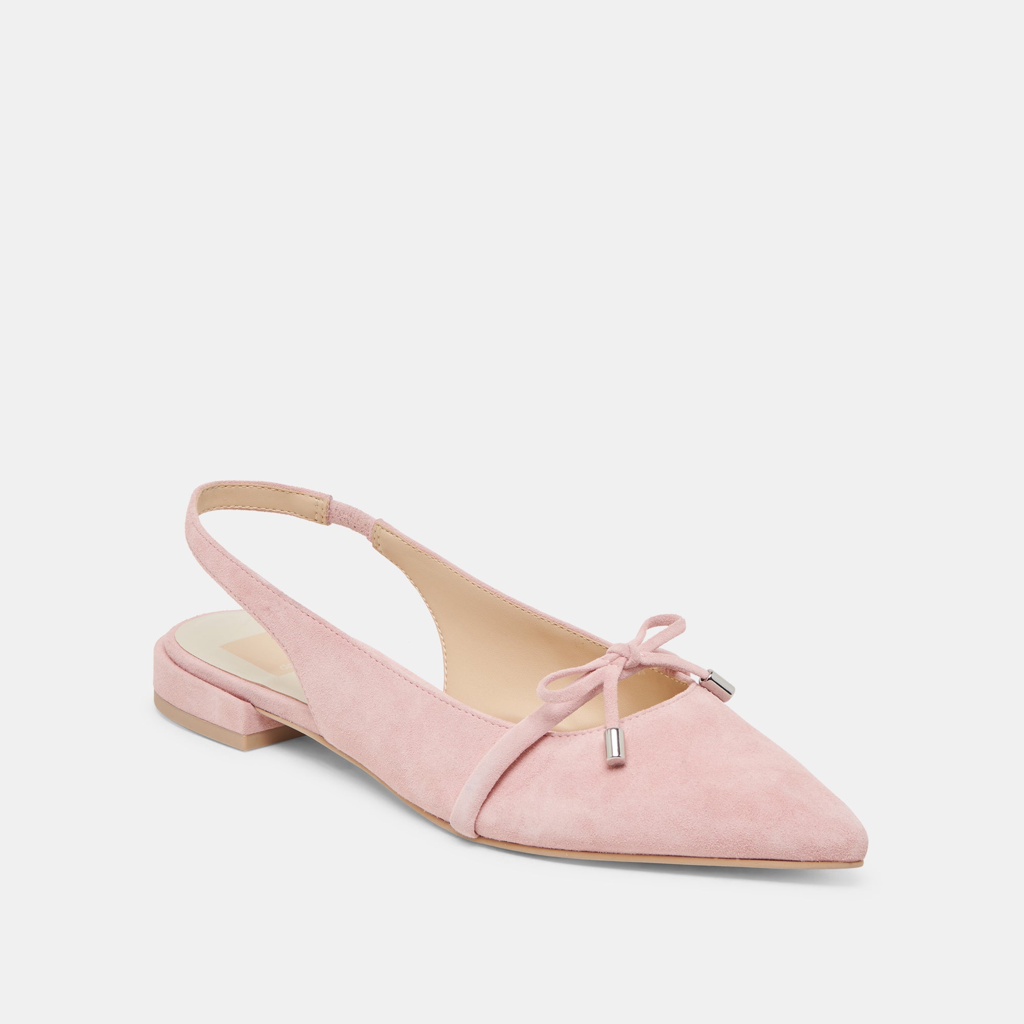 PAYGE Women's Flats in Petal Pink Suede - Comfortable Slip-On Shoes for Casual Wear, Office & Daily Outfits