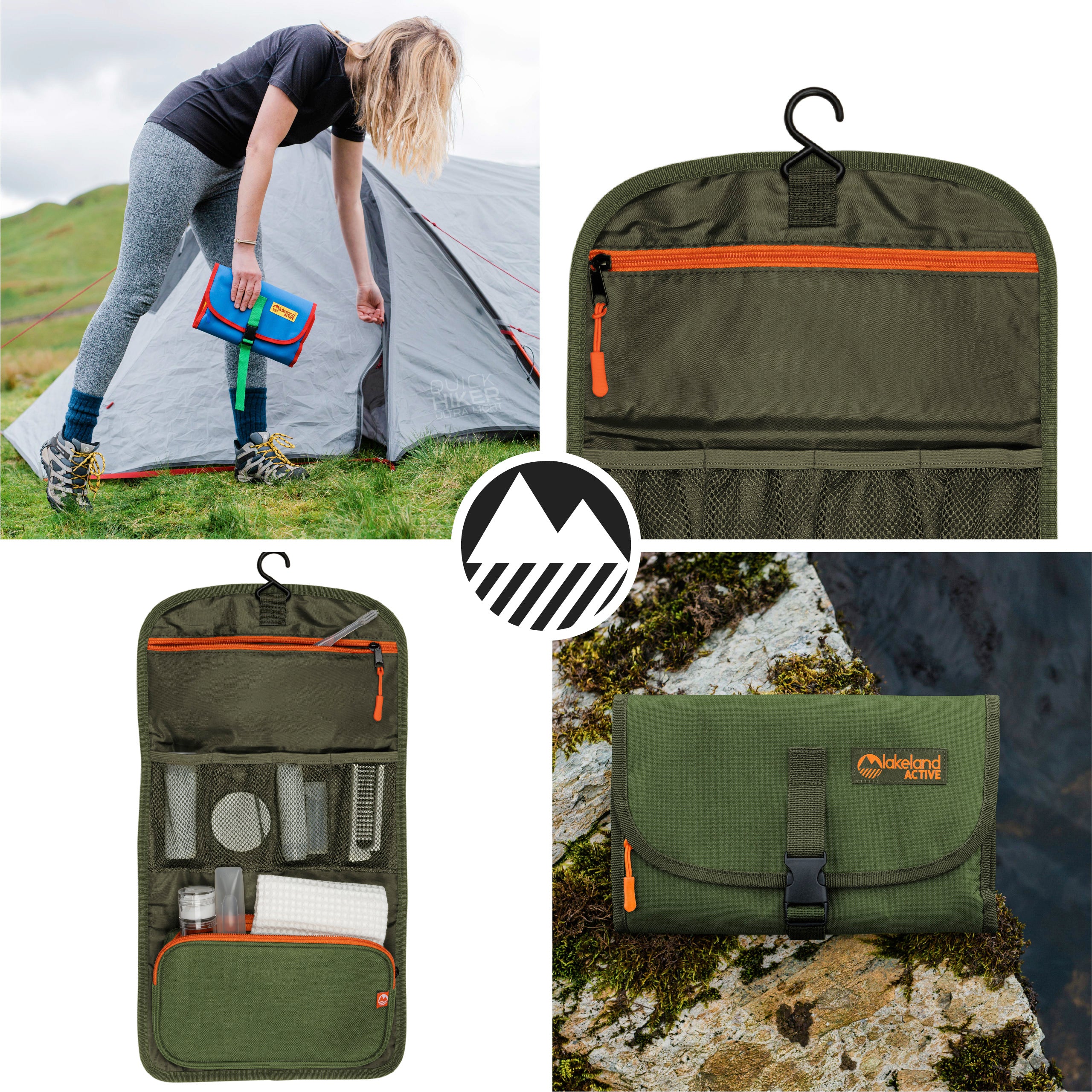 Eskdale Foldable Hanging Travel Toiletry Bag - Waterproof Cosmetic Organizer for Bathroom, Camping & Airplane Travel - Perfect for Toiletries, Makeup & Shower Essentials