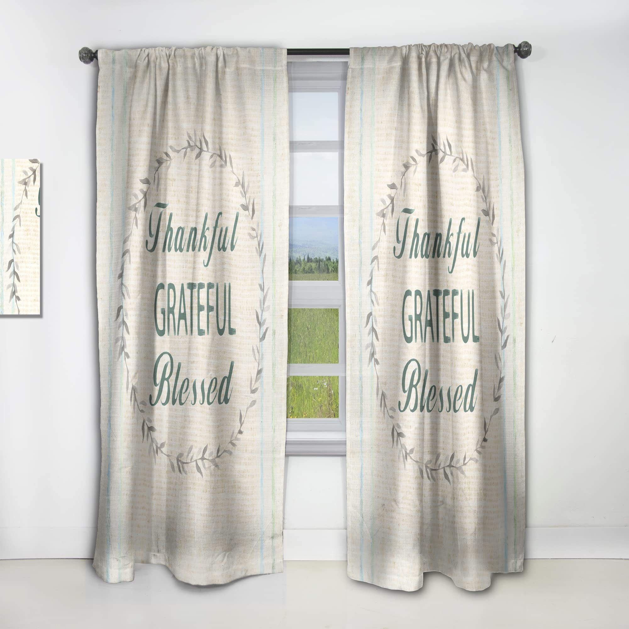 Farmhouse Floral Curtains - Thermal Insulated Single Panel Window Drapes 52x63 - Perfect for Bedroom & Living Room Decor | Blackout & Energy Saving Window Treatment