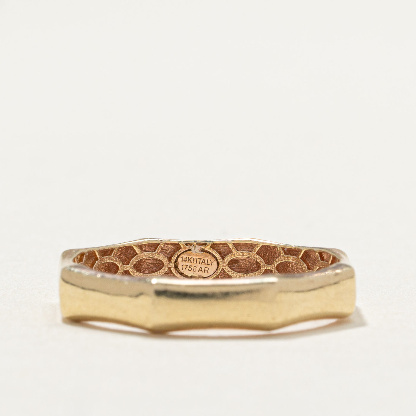 14K Yellow Gold Hexagon Wedding Band Ring for Women - 3.8mm Wide Size 8 - Perfect for Engagement, Anniversary & Everyday Jewelry Gift