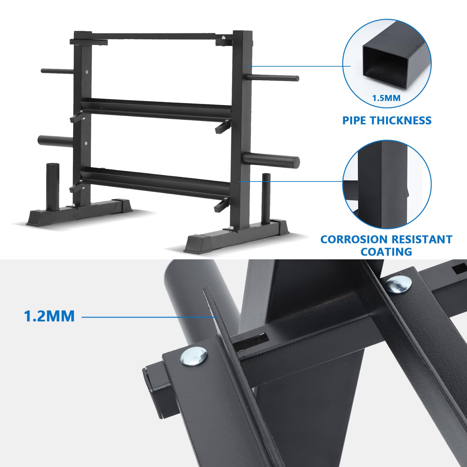 Adjustable Dumbbell Rack with Kettlebell Storage - Heavy Duty Weight Organizer Stand for Home Gym, Garage, and Fitness Studio - Perfect for Dumbbell Sets, Kettlebells, and Free Weight Organization