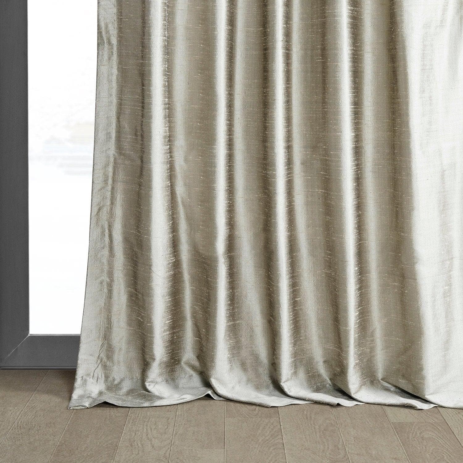 Luxury Cashmere Textured Dupioni Silk Blackout Curtains - Elegant Room Darkening Drapes for Bedroom & Living Room