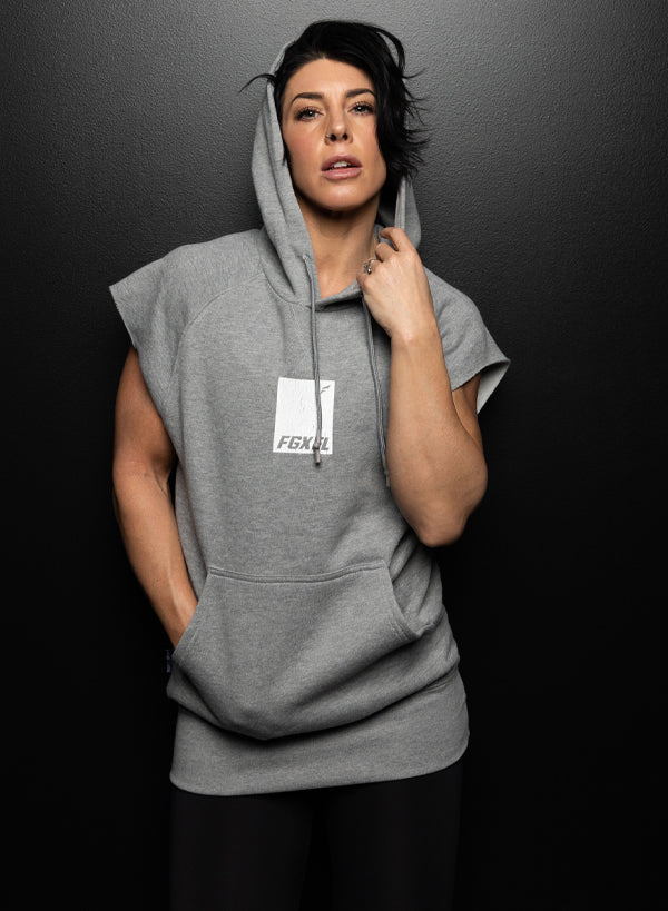 Knockout Sleeveless Sweatshirt for Women - Grey | Gym Workout, Running & Casual Wear