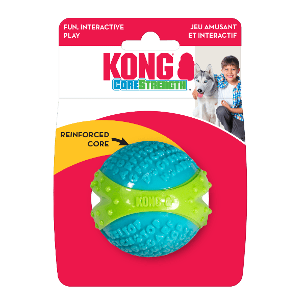 KONG CoreStrength Ball - Durable Chew Toy for Dogs, Interactive Fetch & Chewing Toy for Puppies & Adult Dogs - Perfect for Playtime, Training & Anxiety Relief