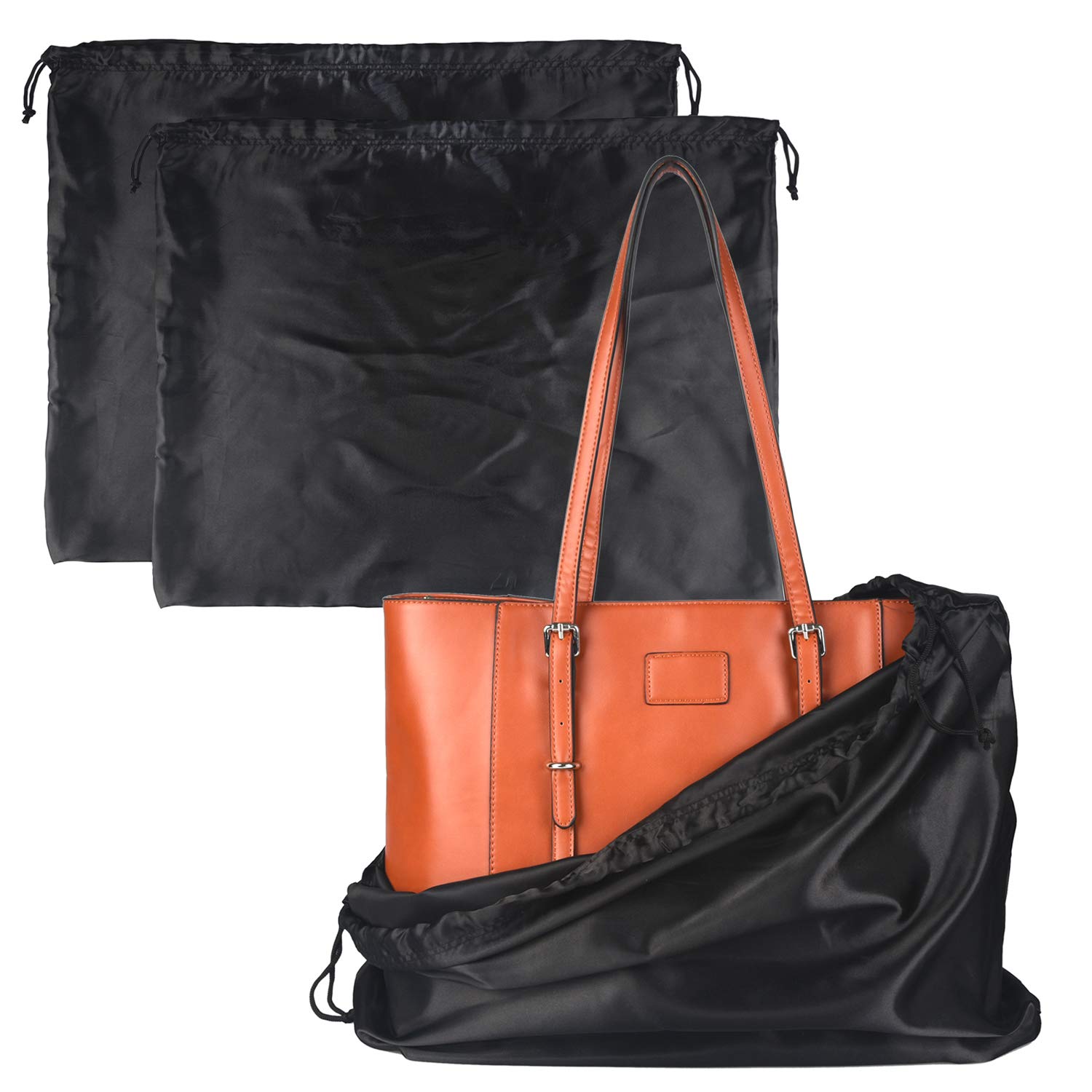 Premium Dust Cover Storage Bags - 2 Pack Silk Drawstring Pouches for Handbags, Purses, Shoes & Boots | Luxury Cloth Protectors for Travel & Home Organization