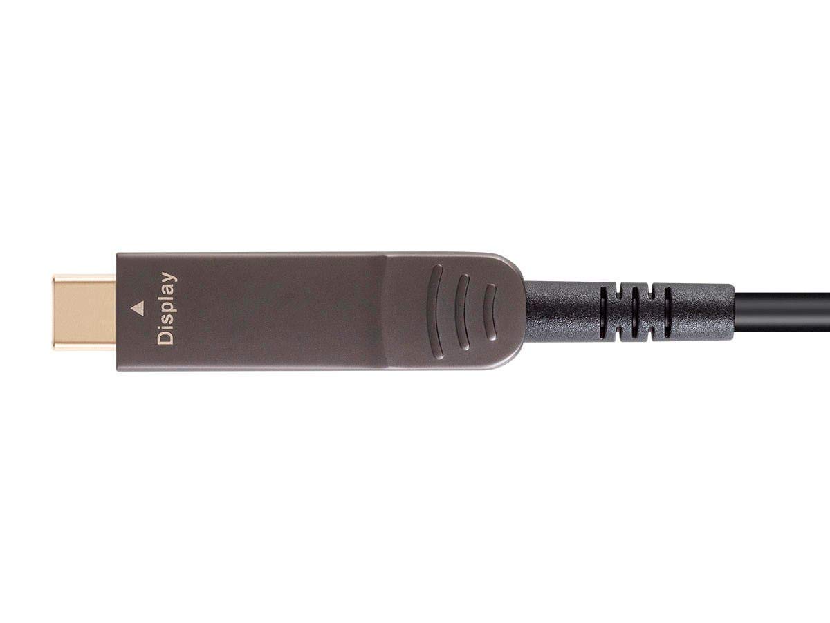 Monoprice SlimRun AV Series USB-C to USB-C Fiber Optic Video Cable - 4K@60Hz, 21.6Gbps, Gold-Plated Connectors, 100ft - Perfect for Home Theater, Gaming & Office Presentations