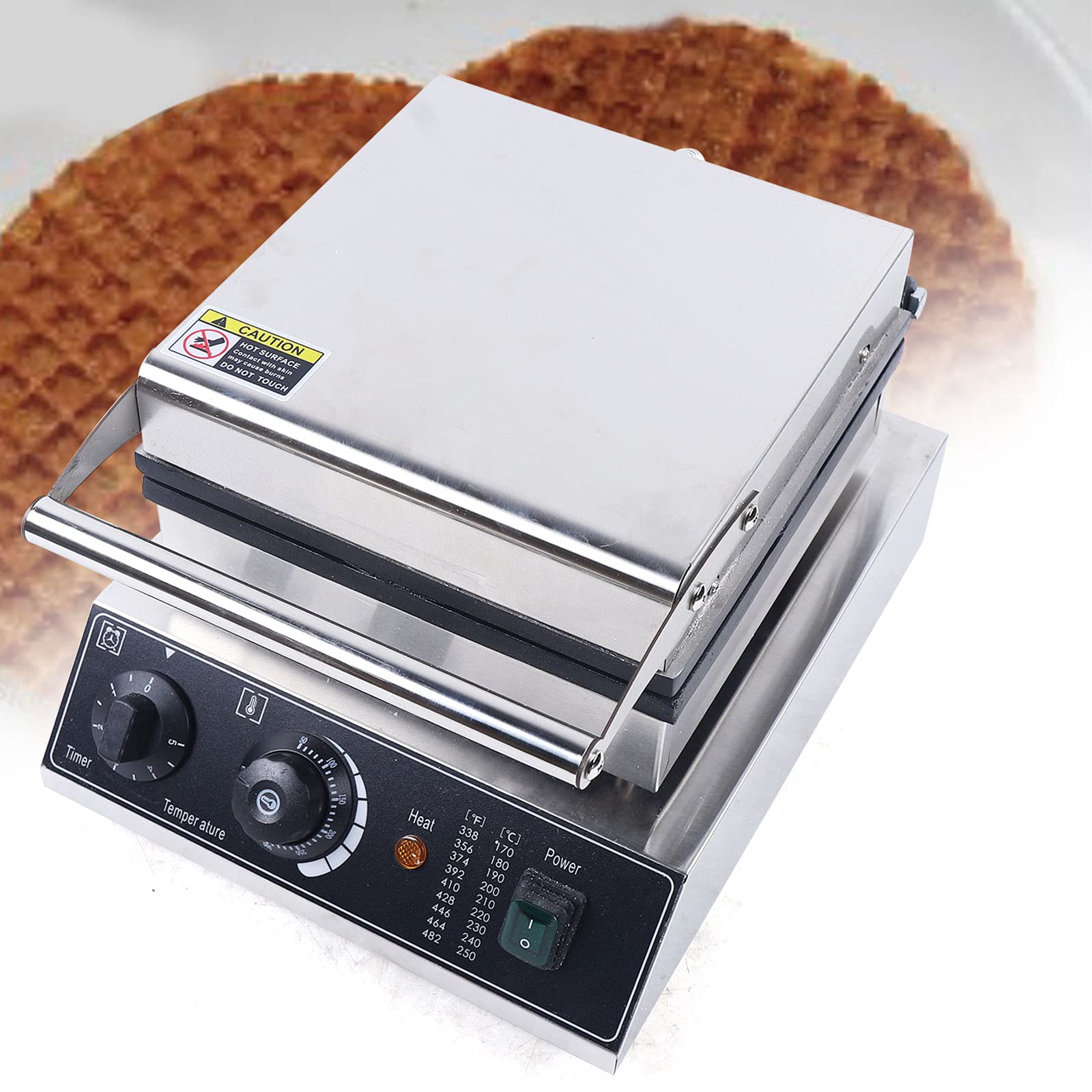 110V 1500W Commercial Ice Cream Cone Maker - Electric Waffle Baker Machine with Nonstick Surface for Crispy Cones - Perfect for Ice Cream Shops, Restaurants, and Home Use