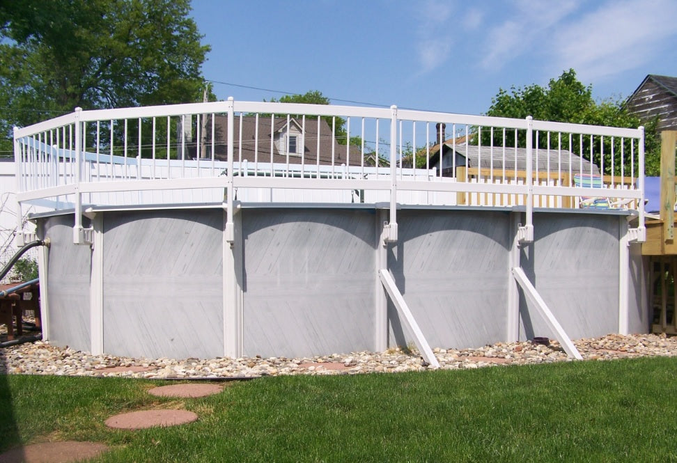 24-Piece Resin Above Ground Pool Fence Base Kit - Durable & Weatherproof Pool Safety Barrier for Backyard, Inground & Outdoor Pools - Perfect for Families with Kids & Pets