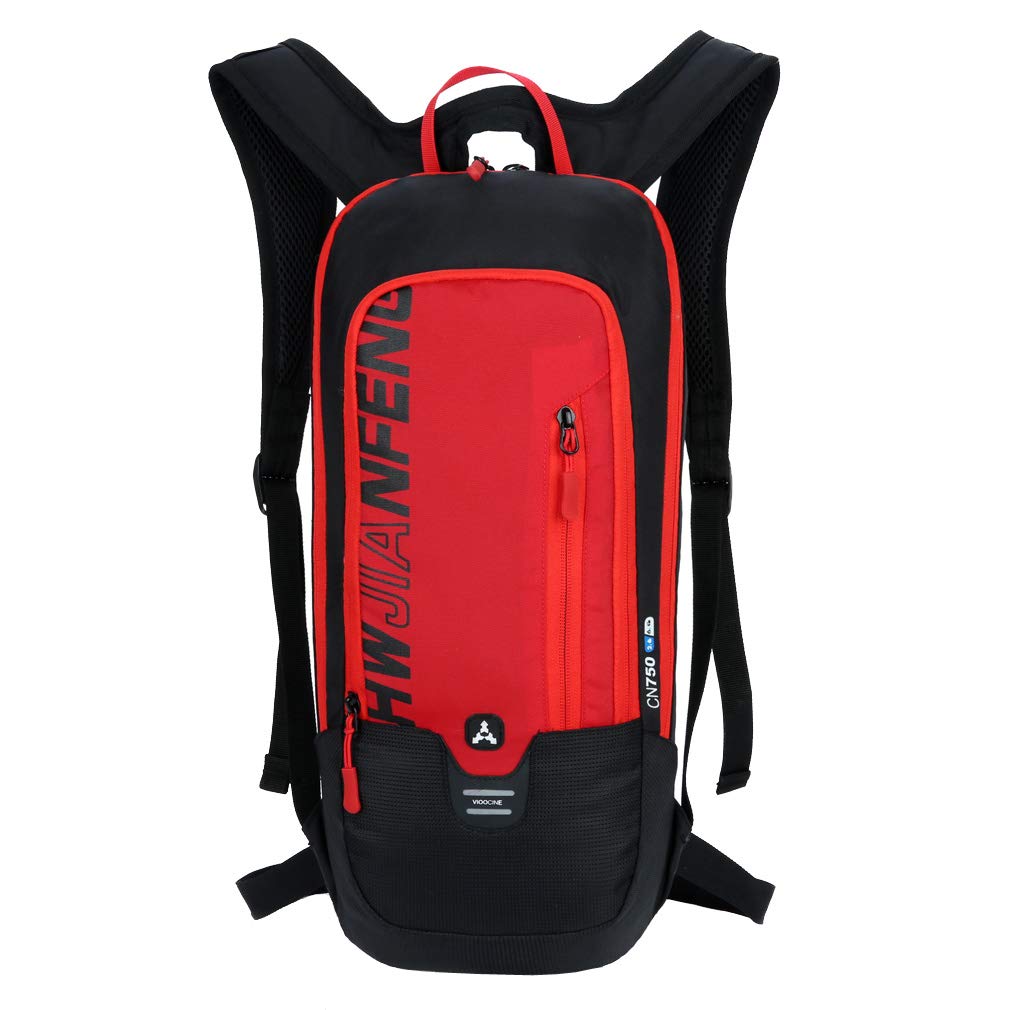 **Cycling Backpack for Men & Women - Waterproof Nylon Mountain Bike Rucksack - Outdoor Sports Daypack for Travel, Motorcycle & Bicycle Riding (Black/Red) - Perfect for Hiking, Commuting & Adventure Trips**
