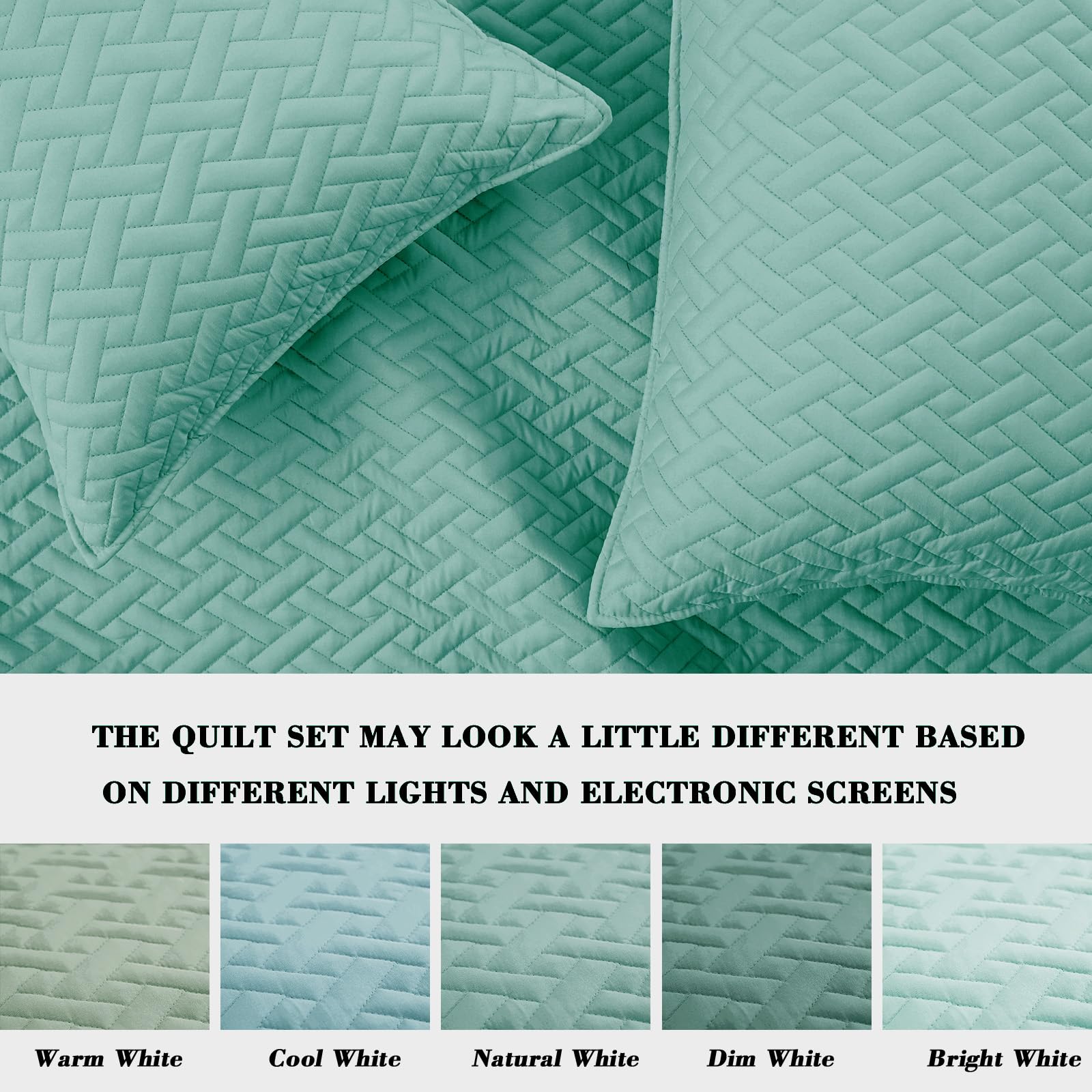 Exclusive Twin Size Quilted Bedding Set with Pillow Sham - Soft Lightweight All-Season Bedspread Coverlet in Teal Green | Perfect for Guest Rooms, Dormitories & Cozy Bedroom Decor
