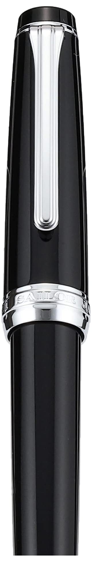 Sailor 16-0707-220 Professional Gear Slim Fountain Pen - Black Permanent Ink Writing Instrument for Calligraphy, Journaling & Office Use