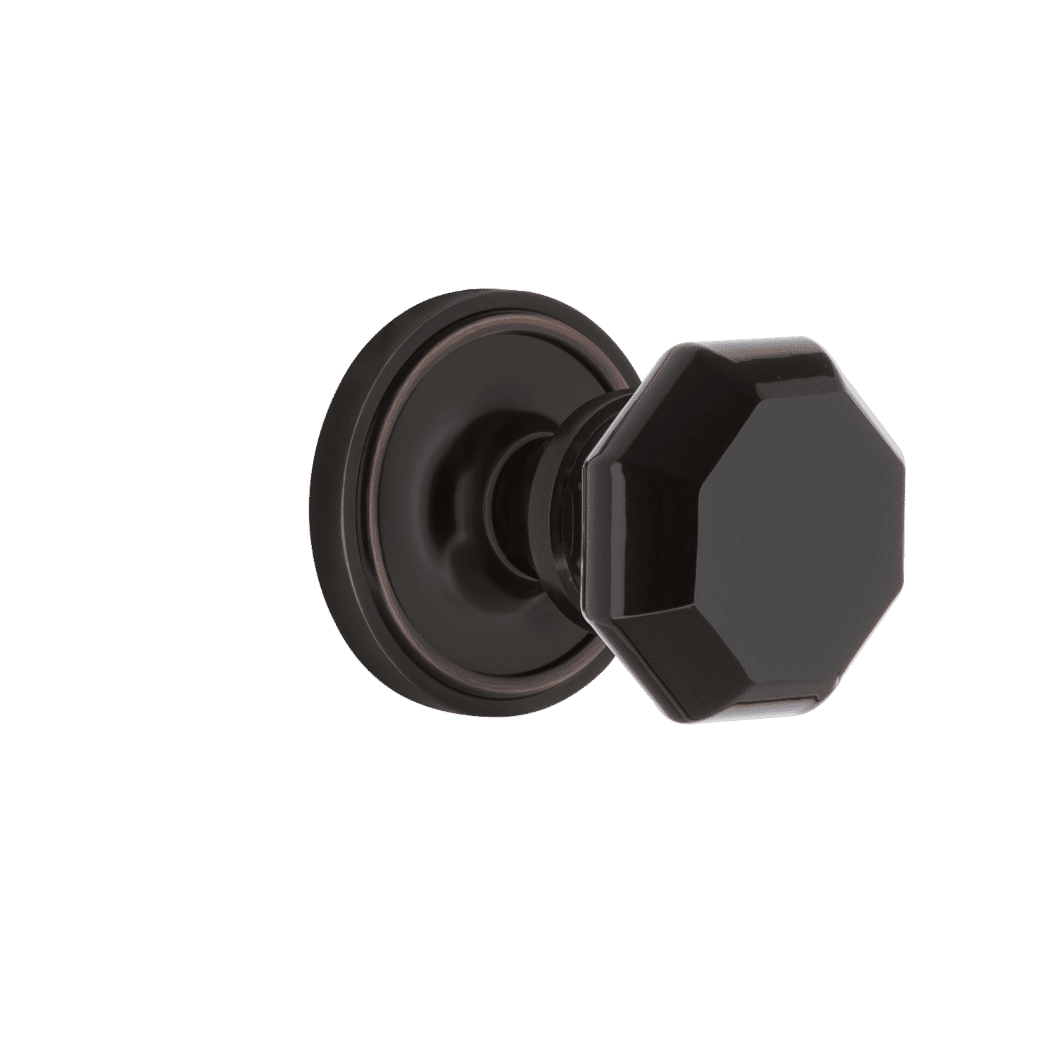 Classic Rosette with Black Waldorf Knob in Timeless Bronze - Vintage Cabinet Hardware for Dressers, Wardrobes & Furniture Restoration (Set of 4)