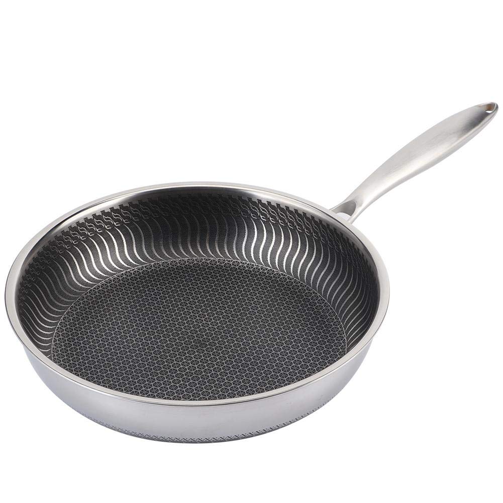 Premium 304 Stainless Steel Non-Stick Frying Pan - 11 Inch/28cm Skillet for Eggs, Steak & Cooking - Induction & Gas Stove Compatible - Perfect for Home Kitchen, Camping & Restaurant Use