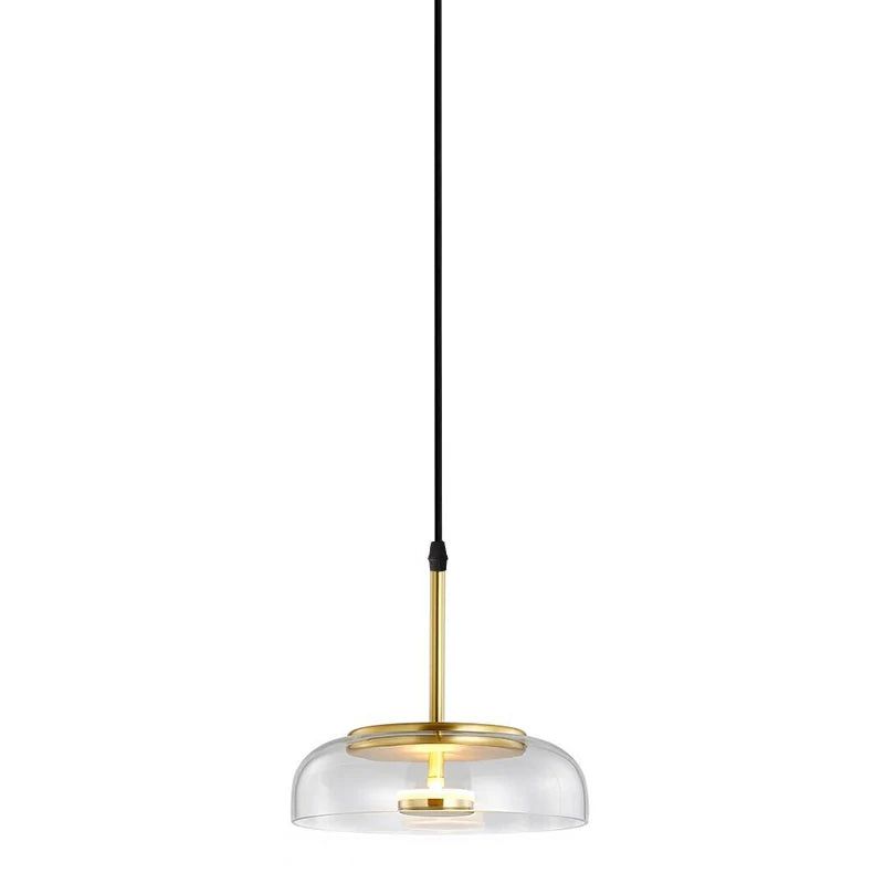 Modern LED Glass Bowl Pendant Light - Energy Efficient Hanging Fixture for Kitchen Island, Dining Room & Bedroom Lighting