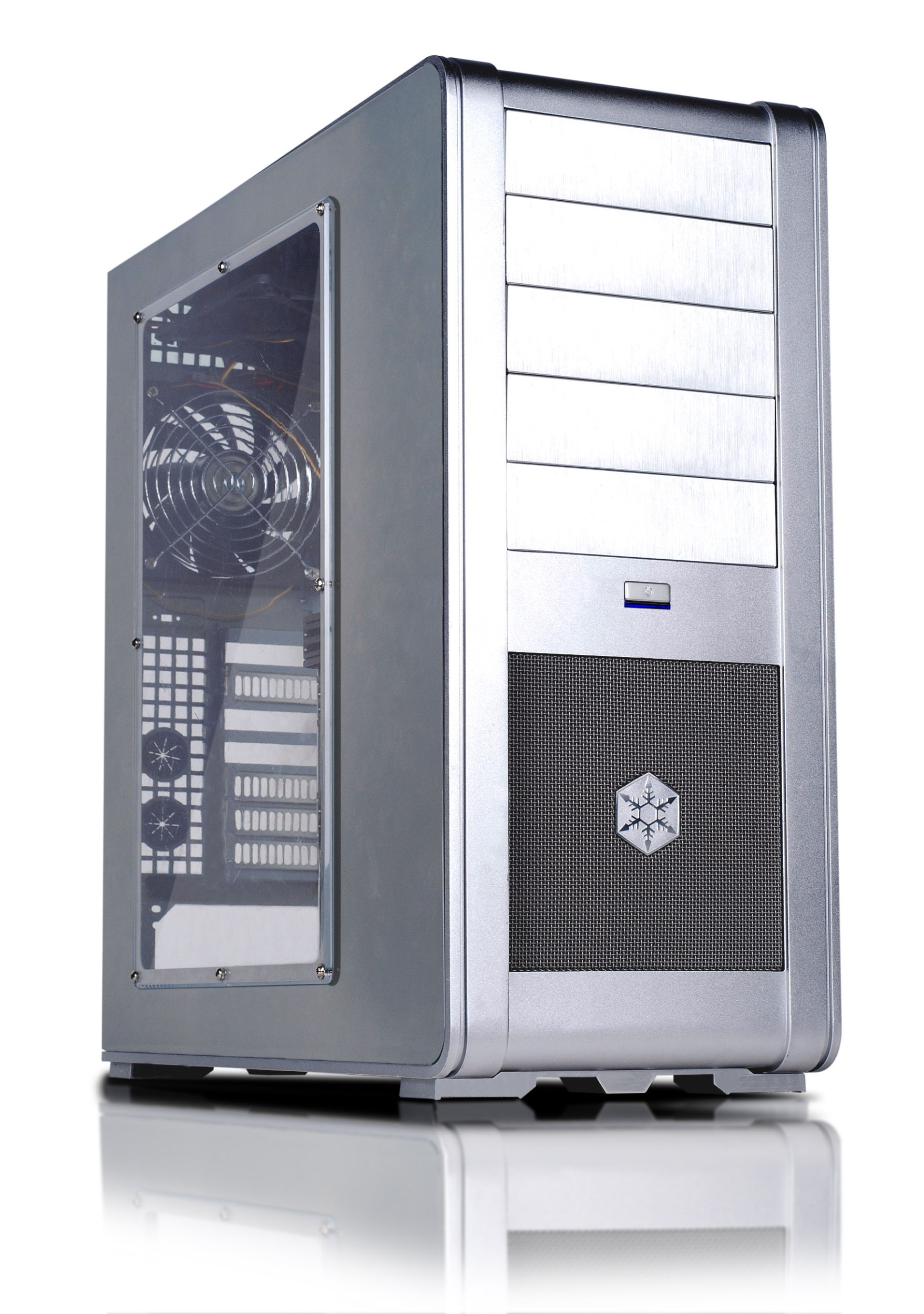 Silverstone FT01S-W Aluminum ATX Mid Tower Computer Case with Window Side Panel - Premium Uni-Body Design for Gaming PC Builds (Silver) | Perfect for High-Performance Gaming Rigs and Workstation Setups