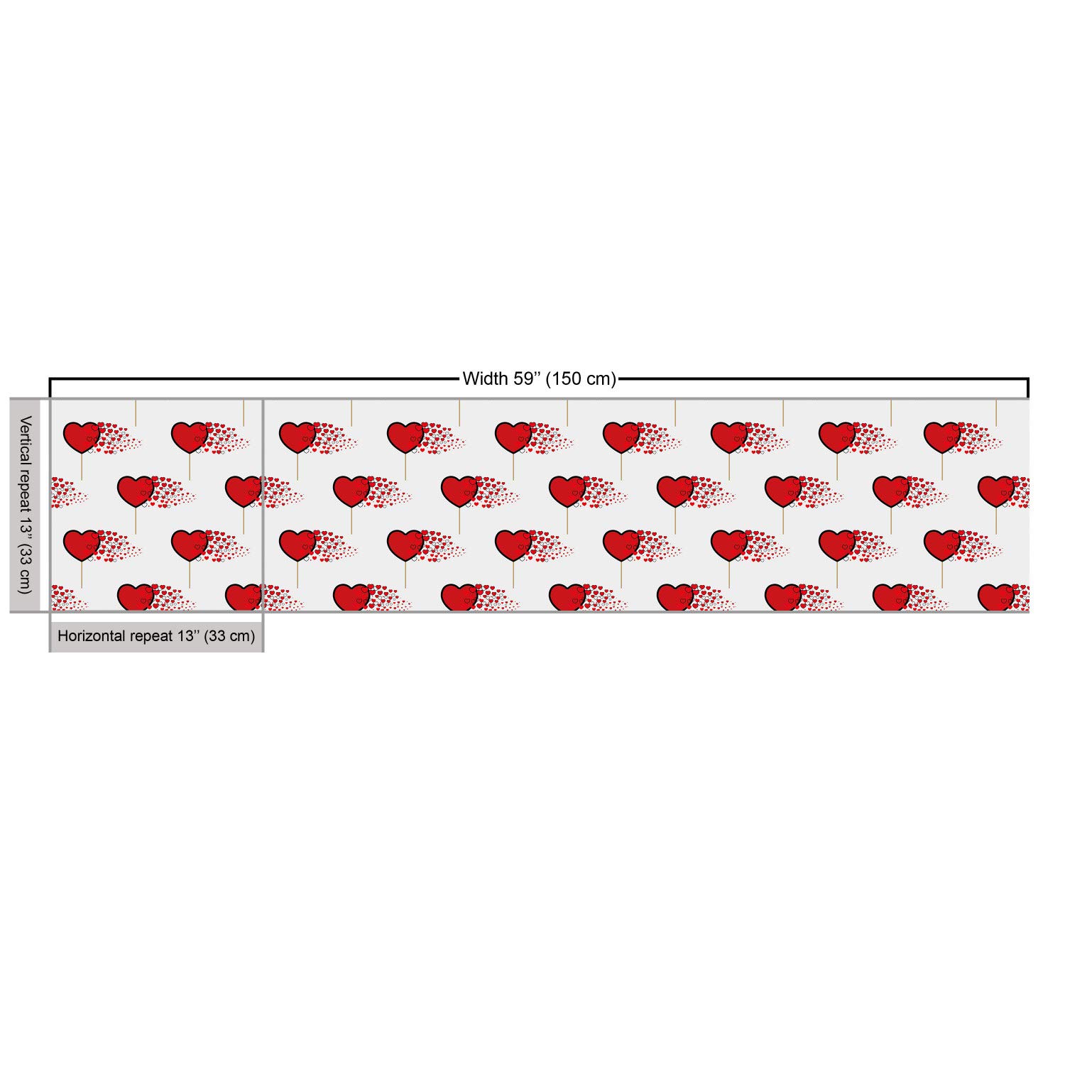 Ambesonne Valentine's Day Fabric by The Yard - Abstract Hearts & Lollipops Romantic Design for Upholstery, Home Decor, DIY Crafts (10 Yards, Vermilion Pearl) | Perfect for Valentine's Gifts, Throw Pillows, Table Runners & Bedding Projects