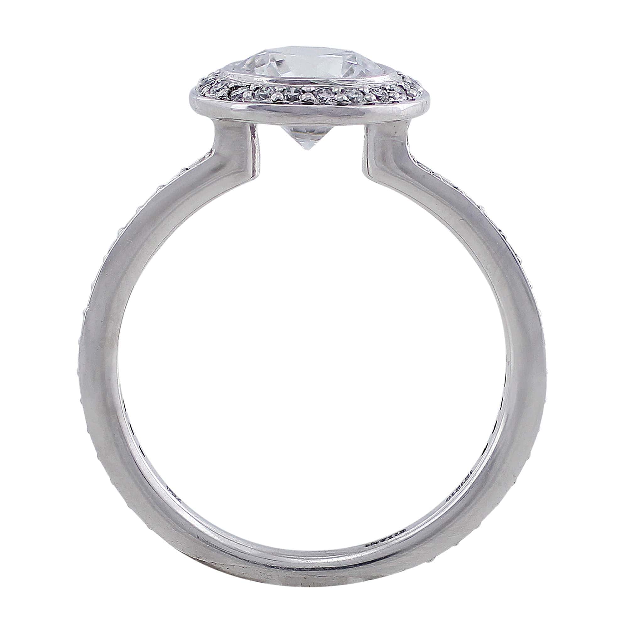 18K White Gold Endless Love Bezel Set Solitaire Diamond Ring for Women - Perfect for Engagement, Wedding & Anniversary Gifts