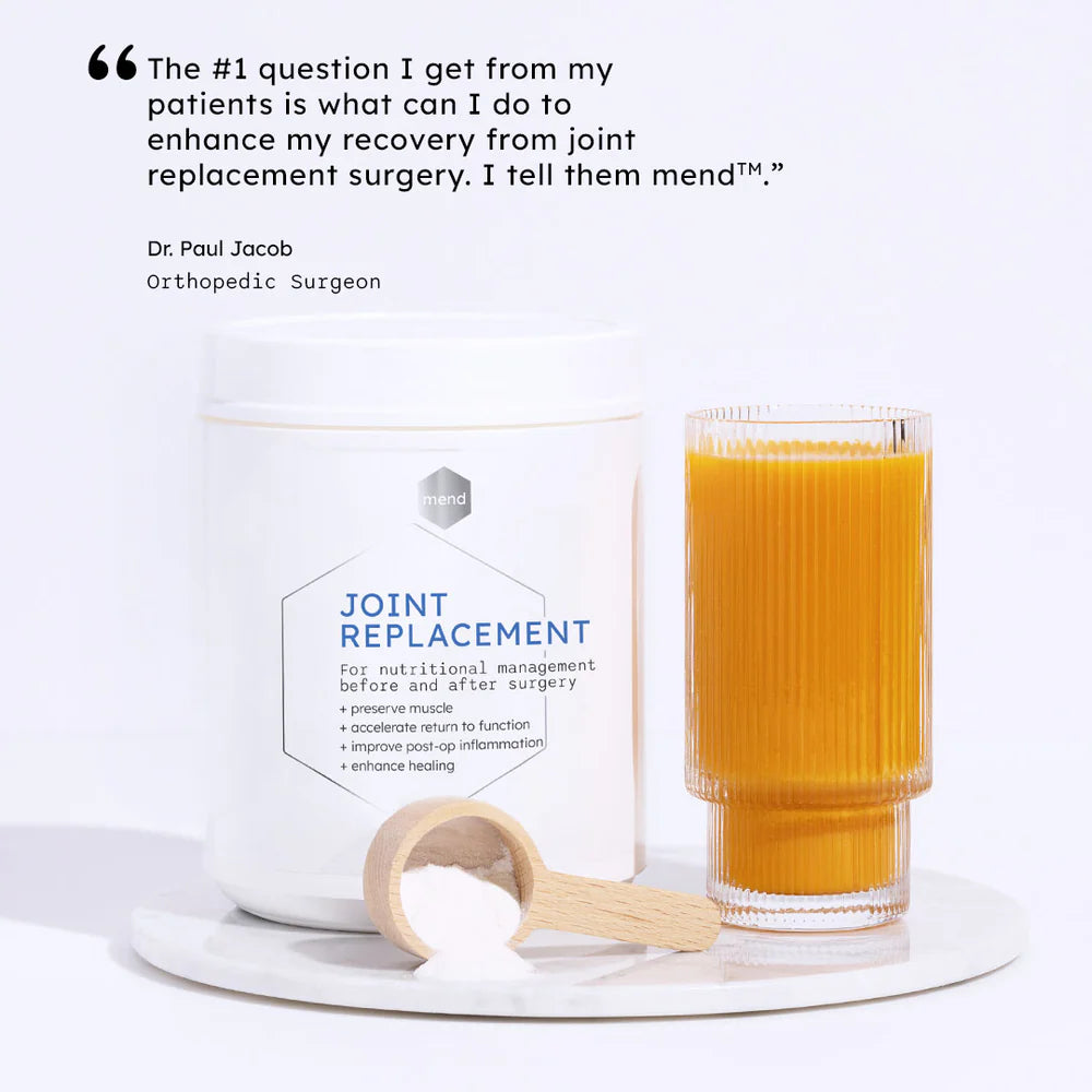 Mend Medical Food for Joint Replacement Support - Natural Joint Pain Relief & Recovery Supplement for Post-Surgery Healing - Ideal for Knee, Hip & Shoulder Replacement Patients