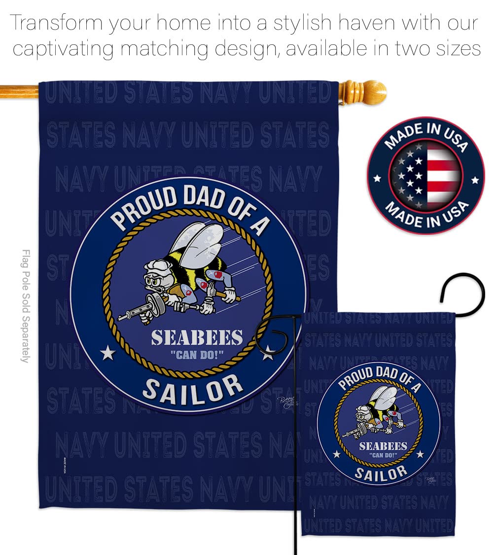 US Navy Seabee Garden Flag Set - Double-Sided Military Decor for Yard & Home
