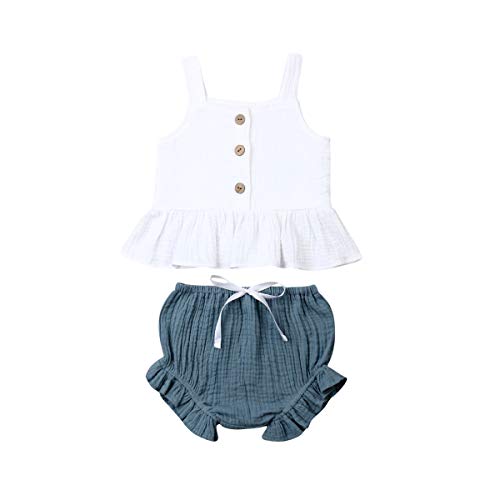 Gray Blue Baby Girl Shorts