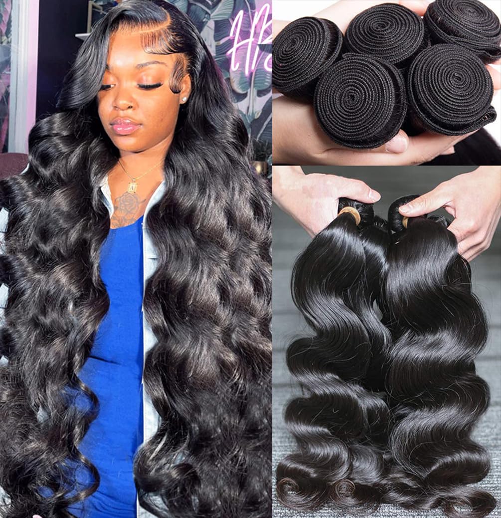 Premium 100% Unprocessed Brazilian Virgin Human Hair Bundles - Body Wave 12A Grade (22