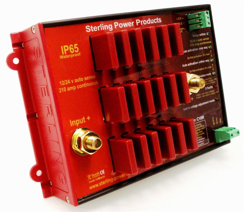 Sterling Power ProConnect CVSR 12V/24V Auto-Sensing Voltage Sensitive Relay - 210A High Current Battery Isolator for RVs, Boats & Off-Grid Power Systems - Perfect for Dual Battery Setup & Solar Charging Applications