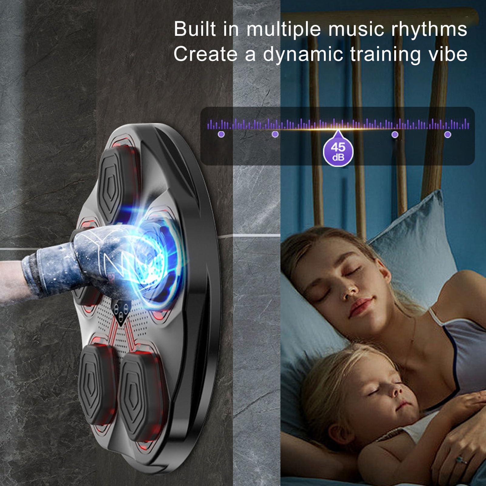 Alomejor Real-Time Feedback Boxing Trainer - Music Punching Machine for Adults & Kids - Home Gym Equipment for Fitness & Stress Relief