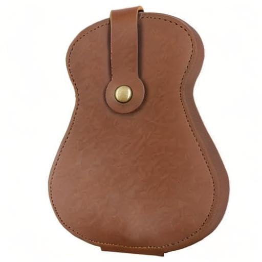 Premium Handmade PU Leather Guitar Pick Holder Case - 18 Slots for Guitar Picks (Brown) | Durable & Stylish Accessory for Musicians | Perfect for Guitarists, Bass Players & Ukulele Performers