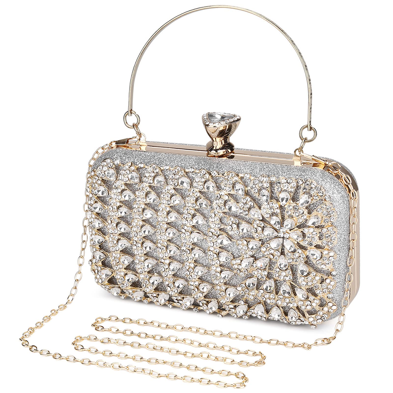 UBORSE Peacock Crystal Clutch Purse for Women - Elegant Rhinestone Glitter Evening Bag for Wedding, Bridal, Prom & Formal Parties - Perfect for Special Occasions & Night Out Events
