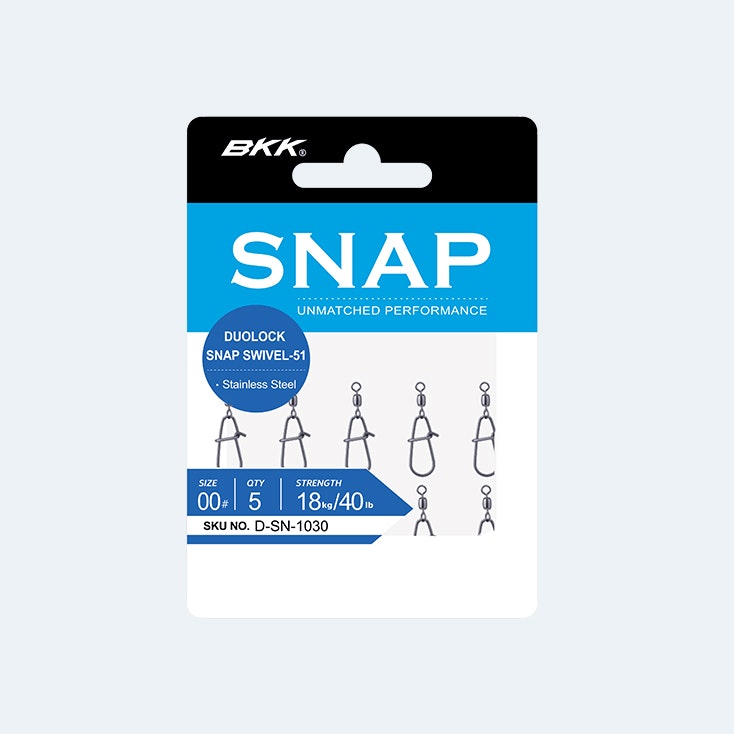 BKK Duolock Snap Swivel 51 - Premium Fishing Swivel with Double Locking Mechanism for Saltwater & Freshwater Fishing - Perfect for Lure Fishing, Trolling, and Offshore Angling