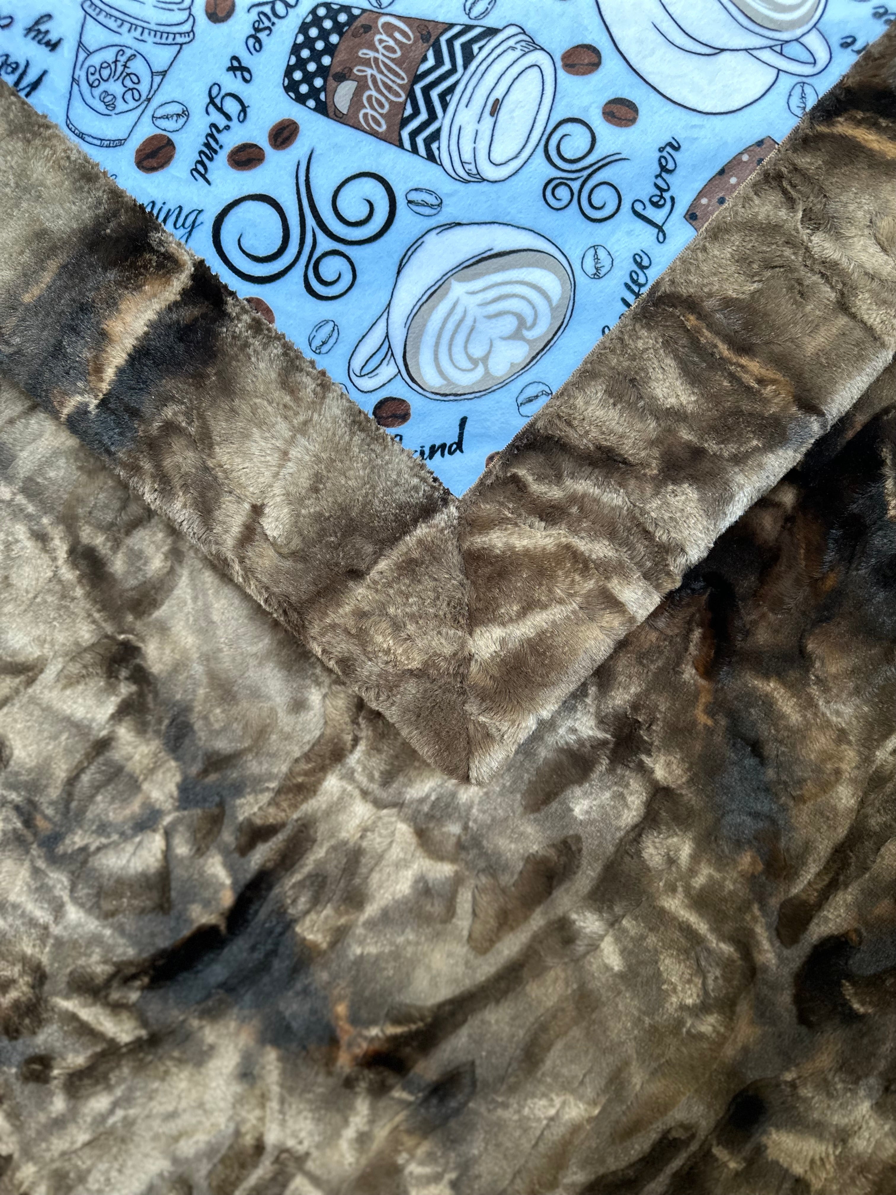 Brown Tie Dye Rabbit Luxe Throw Blanket - Super Soft Minky Travel Blanket 54x63 Inches - Cozy Home Decor & Perfect for Camping, Road Trips and Gifts