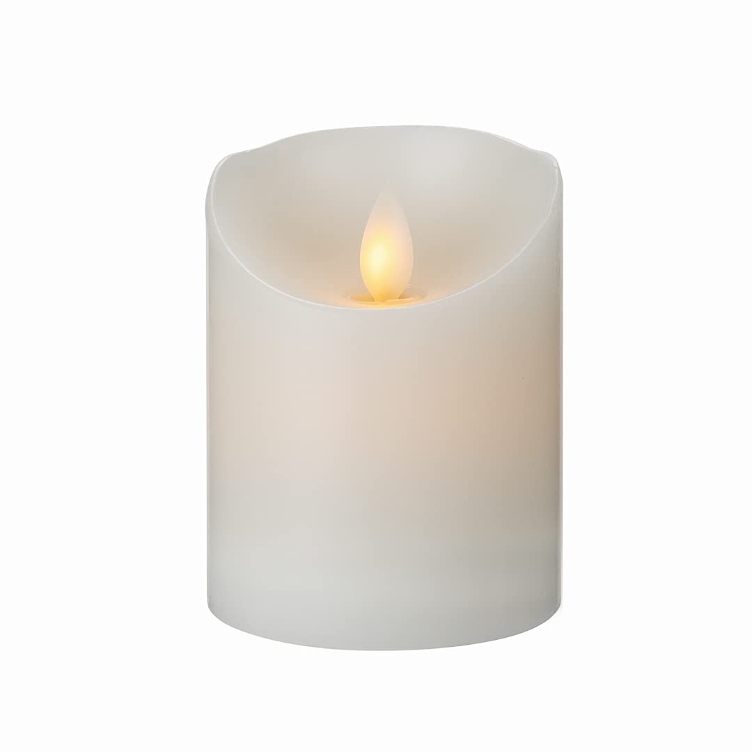 Fire Tek 3.2 x 4 Inch Flameless LED Pillar Candles - 10 Pack Programmable Dancing Flame Battery Operated Candles, Real Wax Look for Home Decor, Wedding Centerpieces, Party Decorations, Halloween & Christmas Lighting (Remote Sold Separately)
