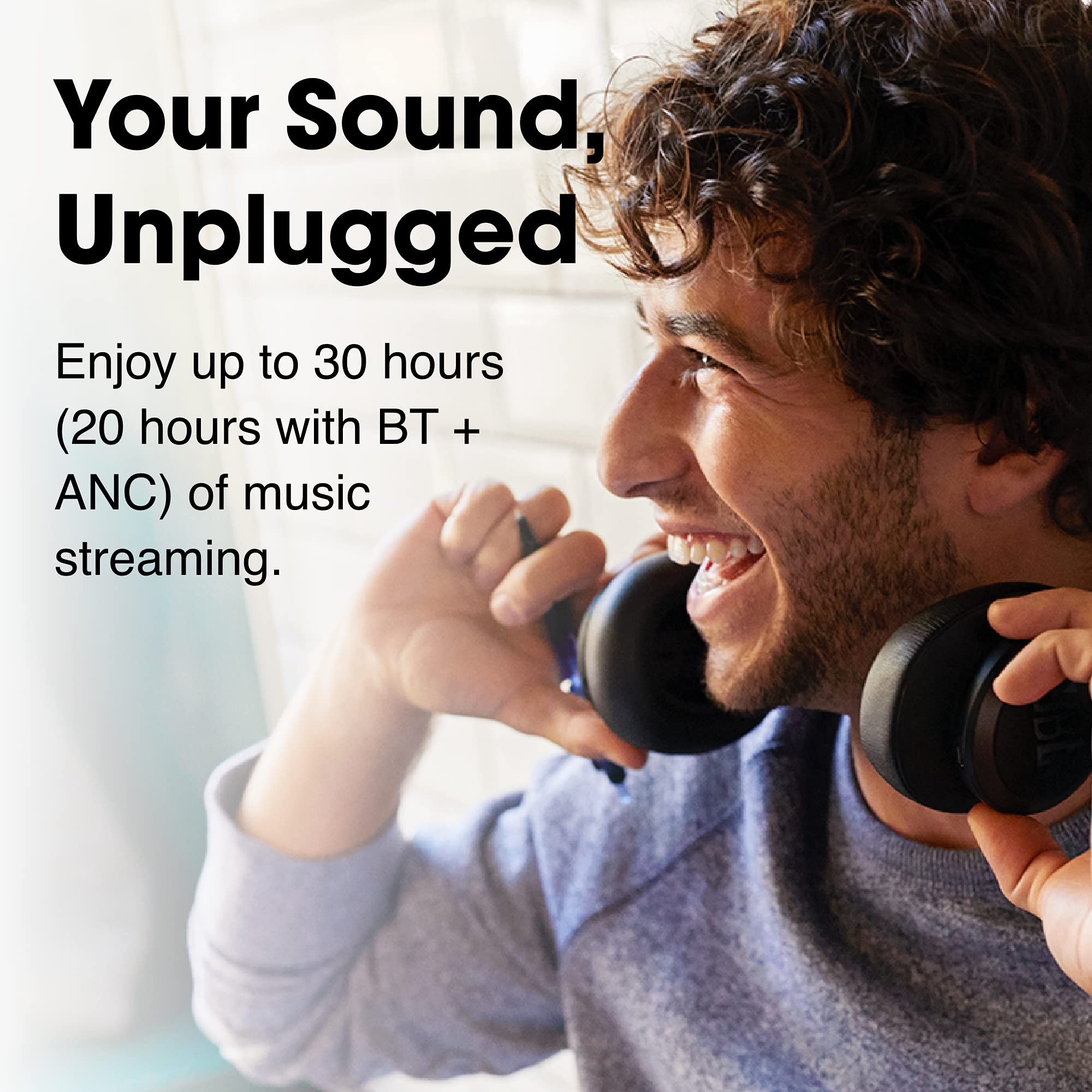 JBL Live 650BTNC Wireless Over-Ear Bluetooth Headphones with Active Noise Cancellation, 30-Hour Battery Life, Built-in Mic - Blue | Perfect for Travel, Work & Music Lovers